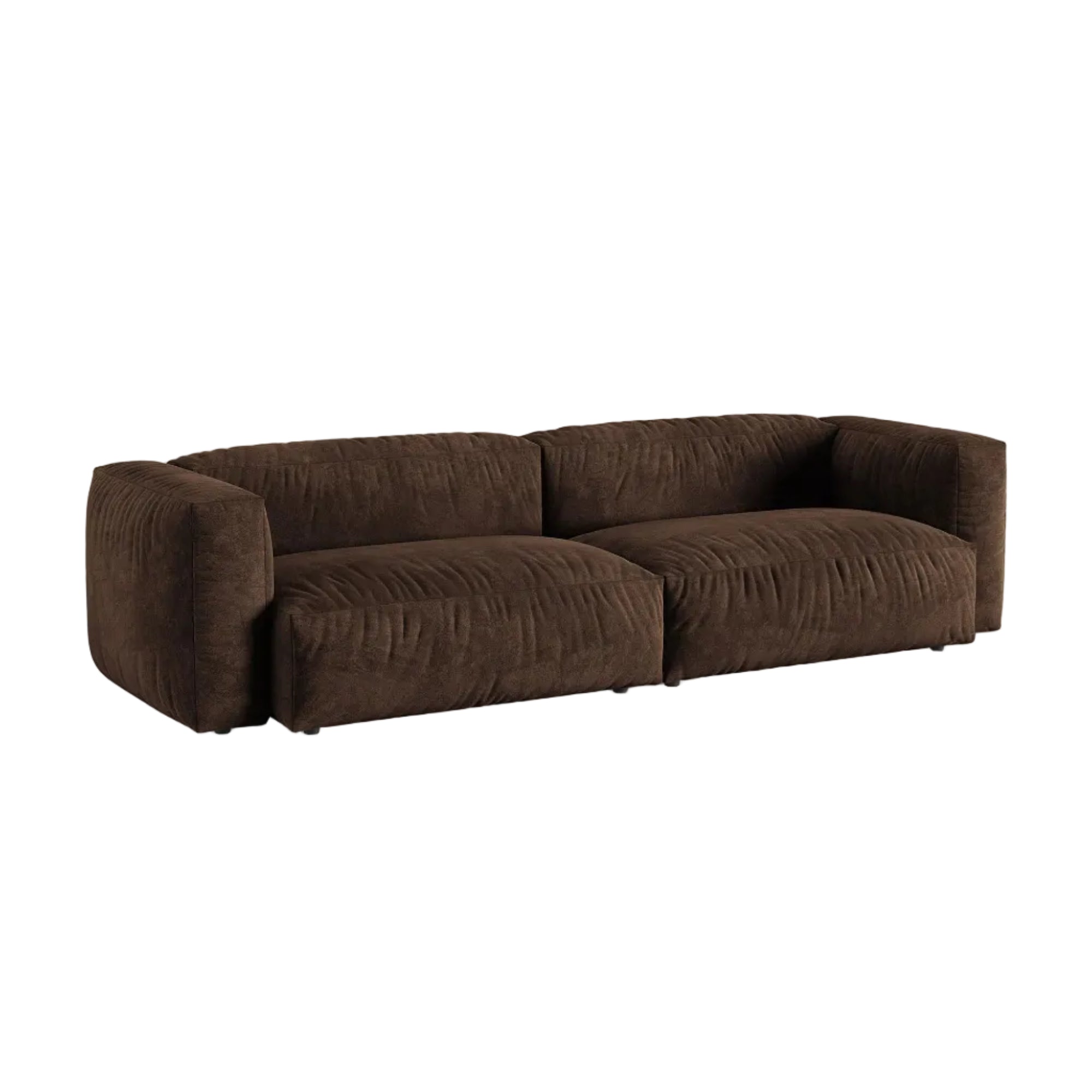 MARTINA XL Velvet Sofa for 4 People in Chocolate