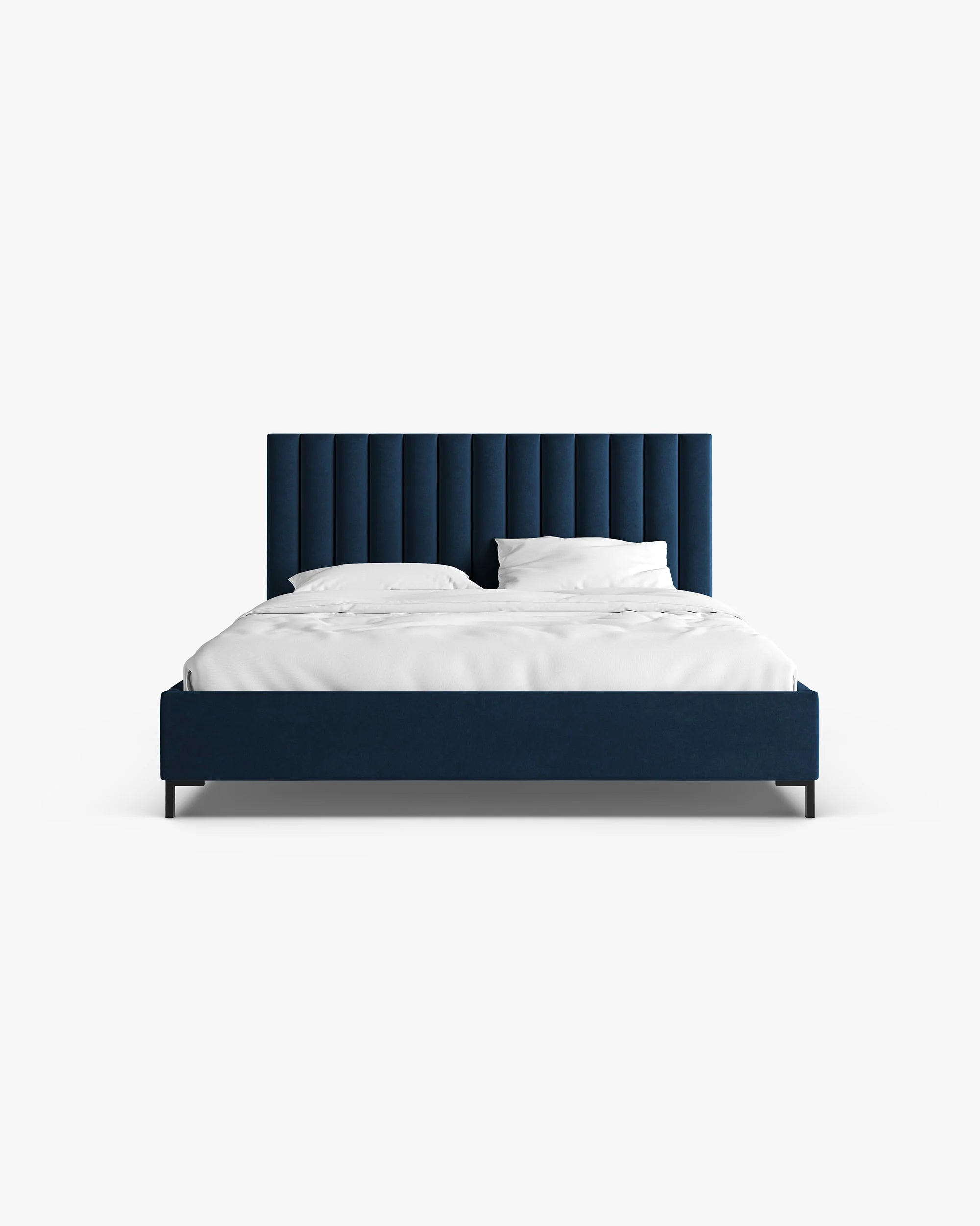 Velvet bed with storage for bedding ALLISON royal blue