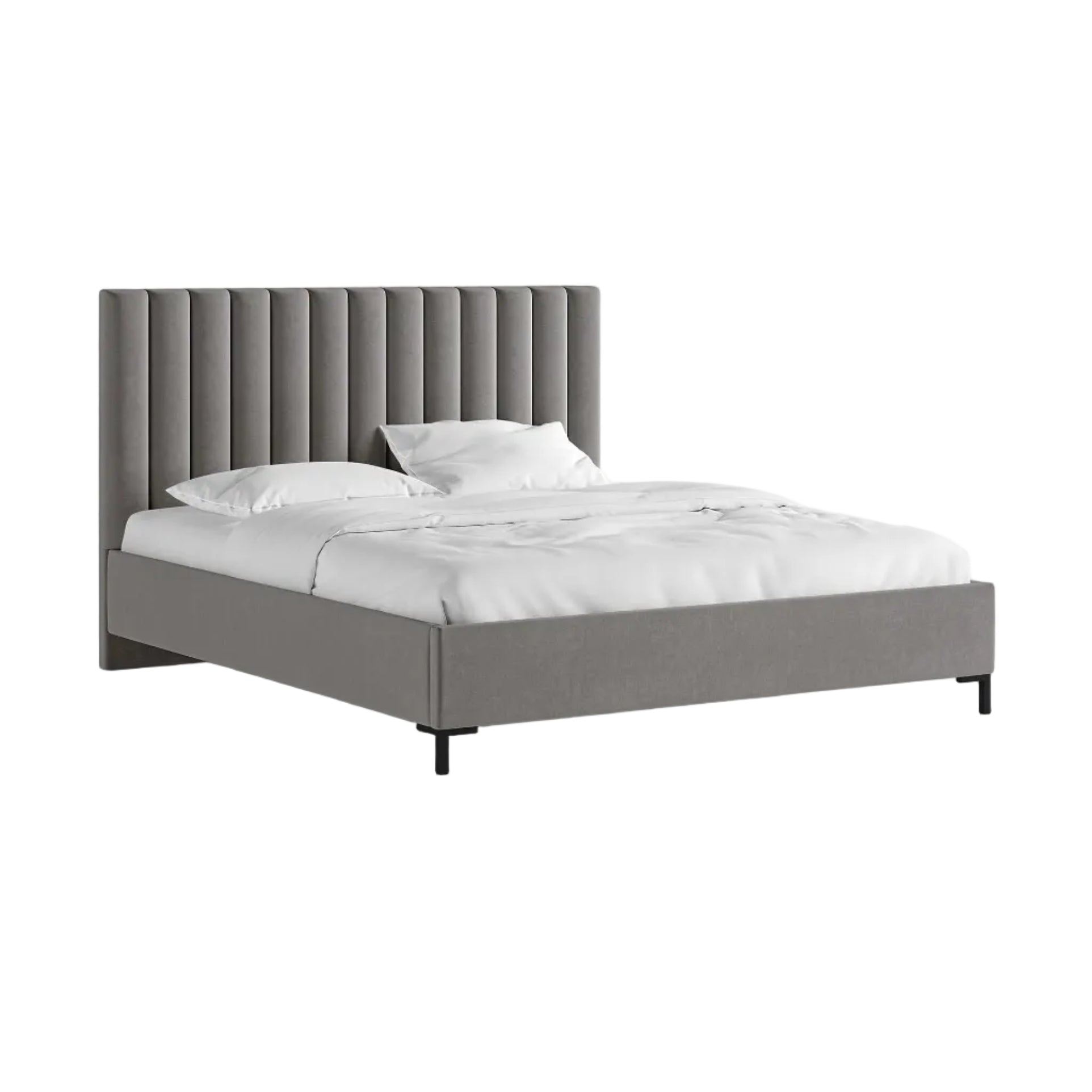 Velvet bed with storage container ALLISON gray