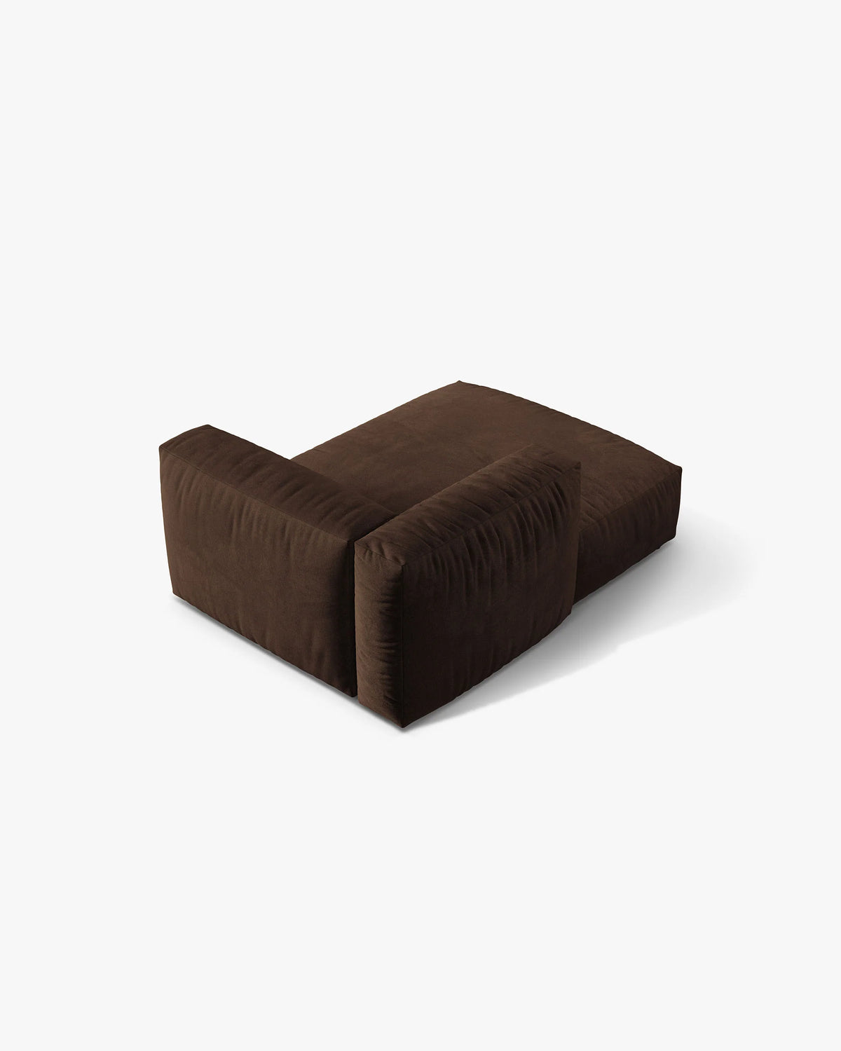 Left-facing velvet chaise longue MARTINA chocolate