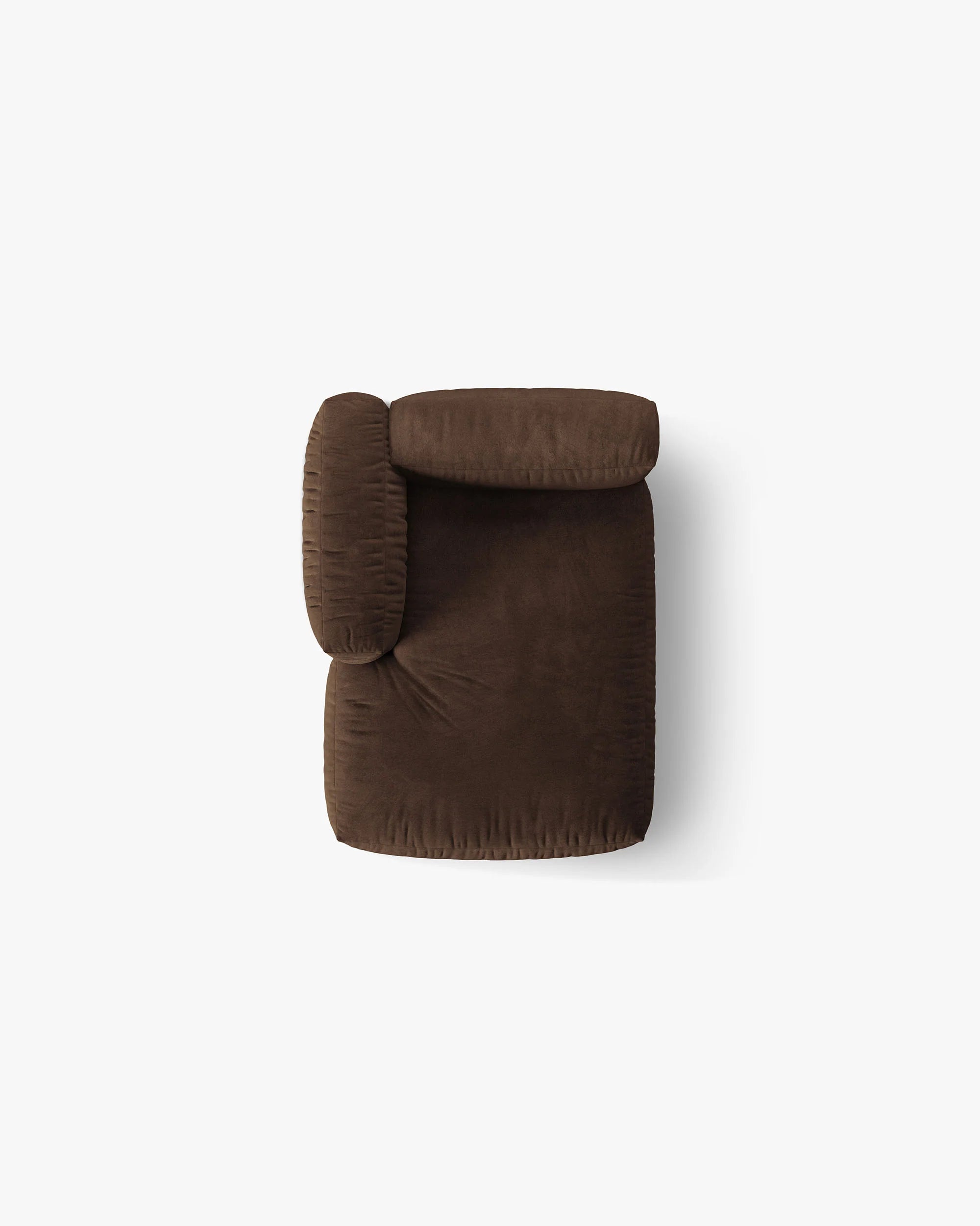 Left-facing velvet chaise longue MARTINA chocolate