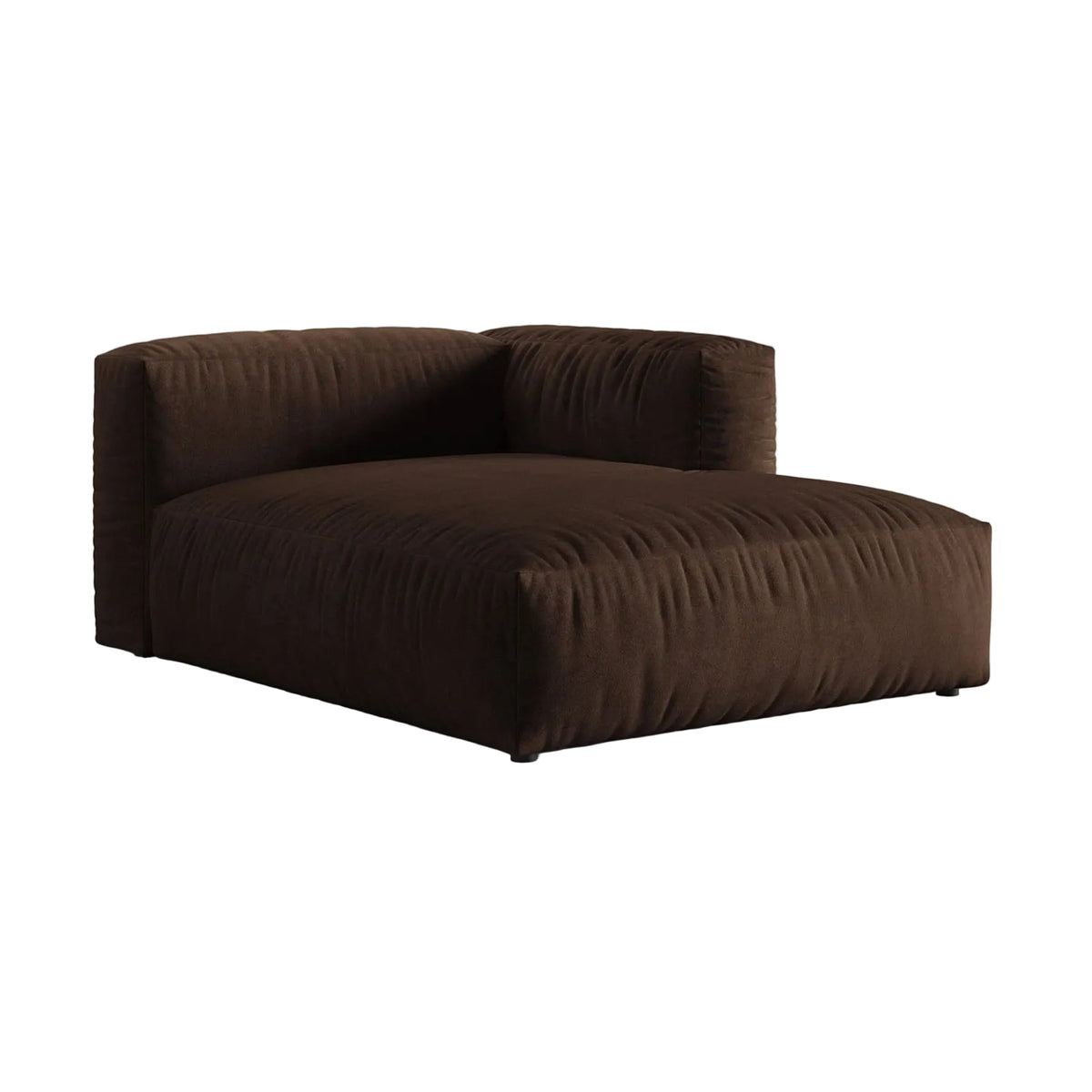 Right-facing velvet chaise longue MARTINA chocolate