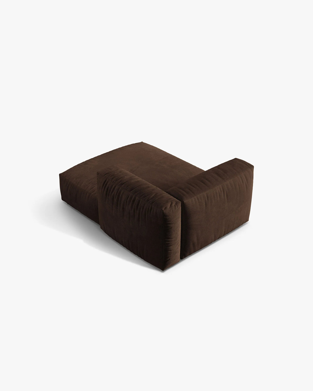 Right-facing velvet chaise longue MARTINA chocolate