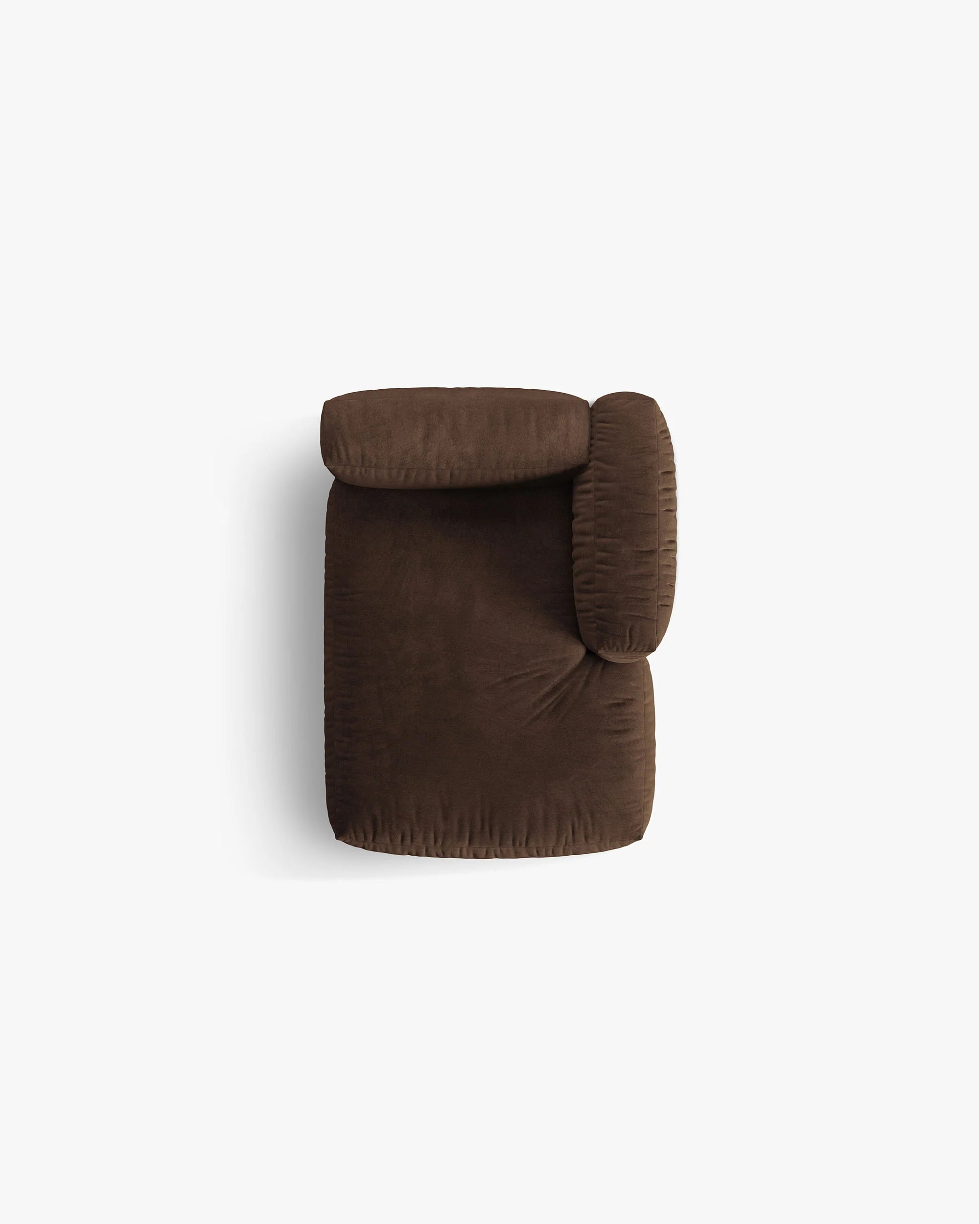 Right-facing velvet chaise longue MARTINA chocolate