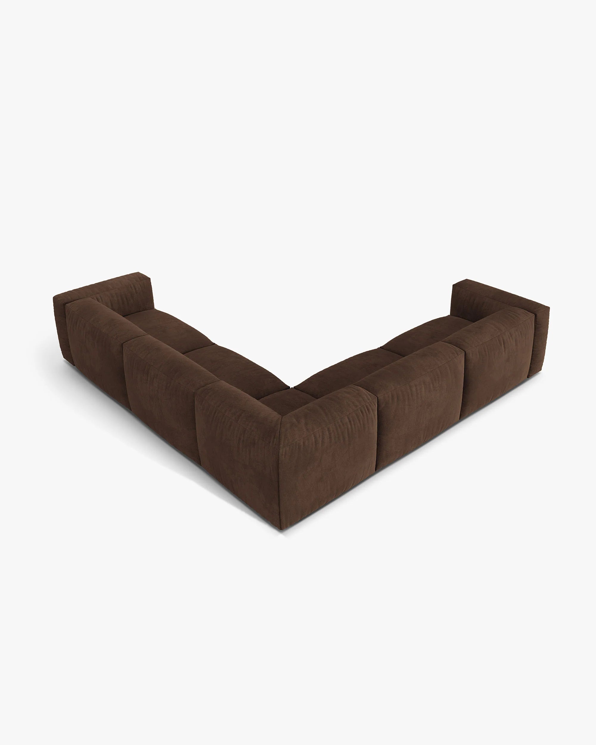 Symmetrical velvet corner sofa MARTINA chocolate