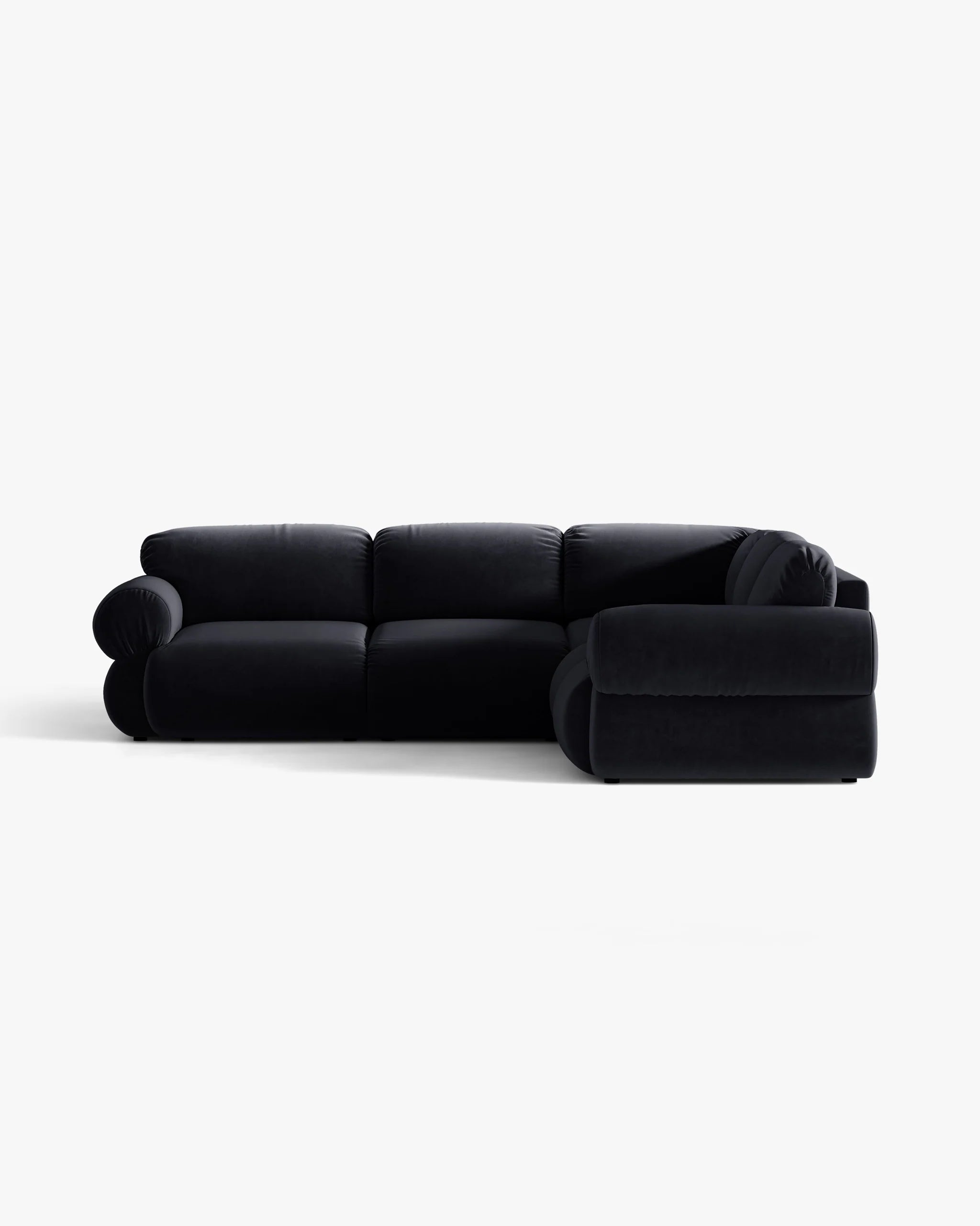 Symmetrical Velvet Corner Sofa OPHELIA in Royal Blue
