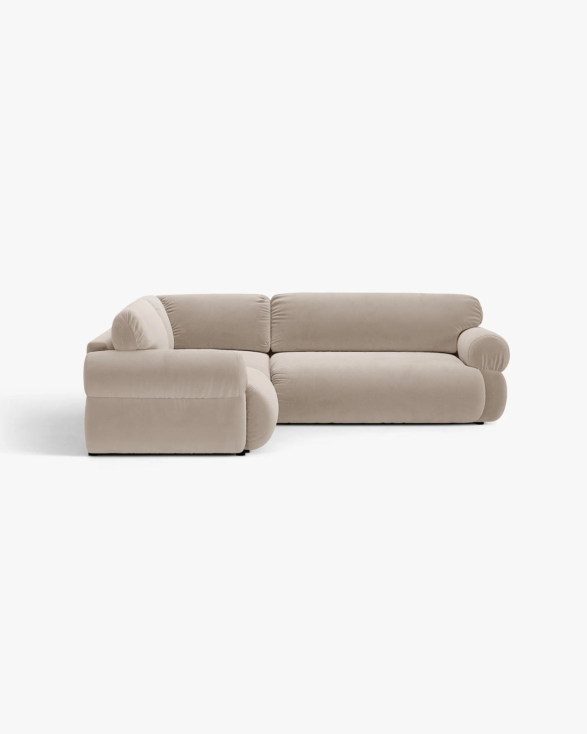 Symmetrical Velvet Corner Sofa OPHELIA Beige