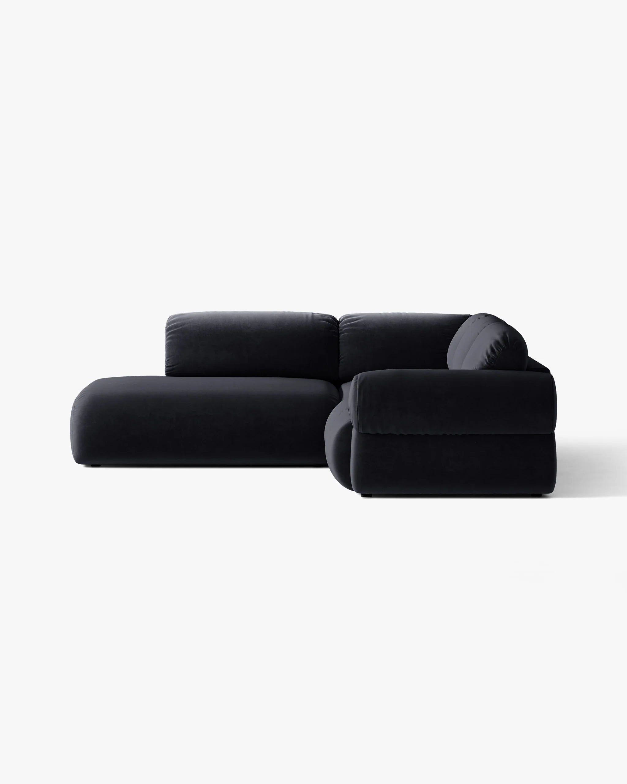 Left-facing velvet corner sofa OPHELIA royal blue