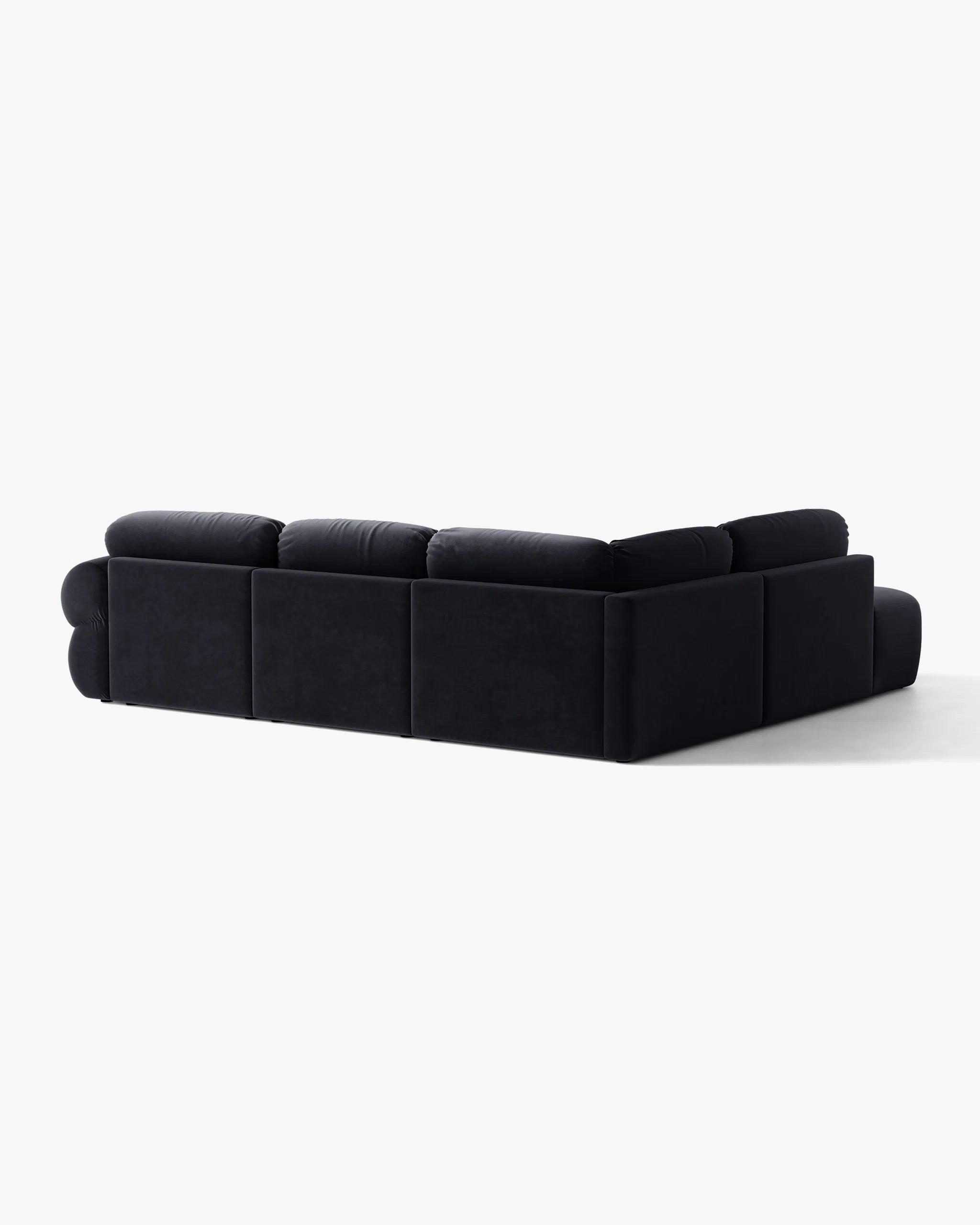 Left-facing velvet corner sofa OPHELIA royal blue