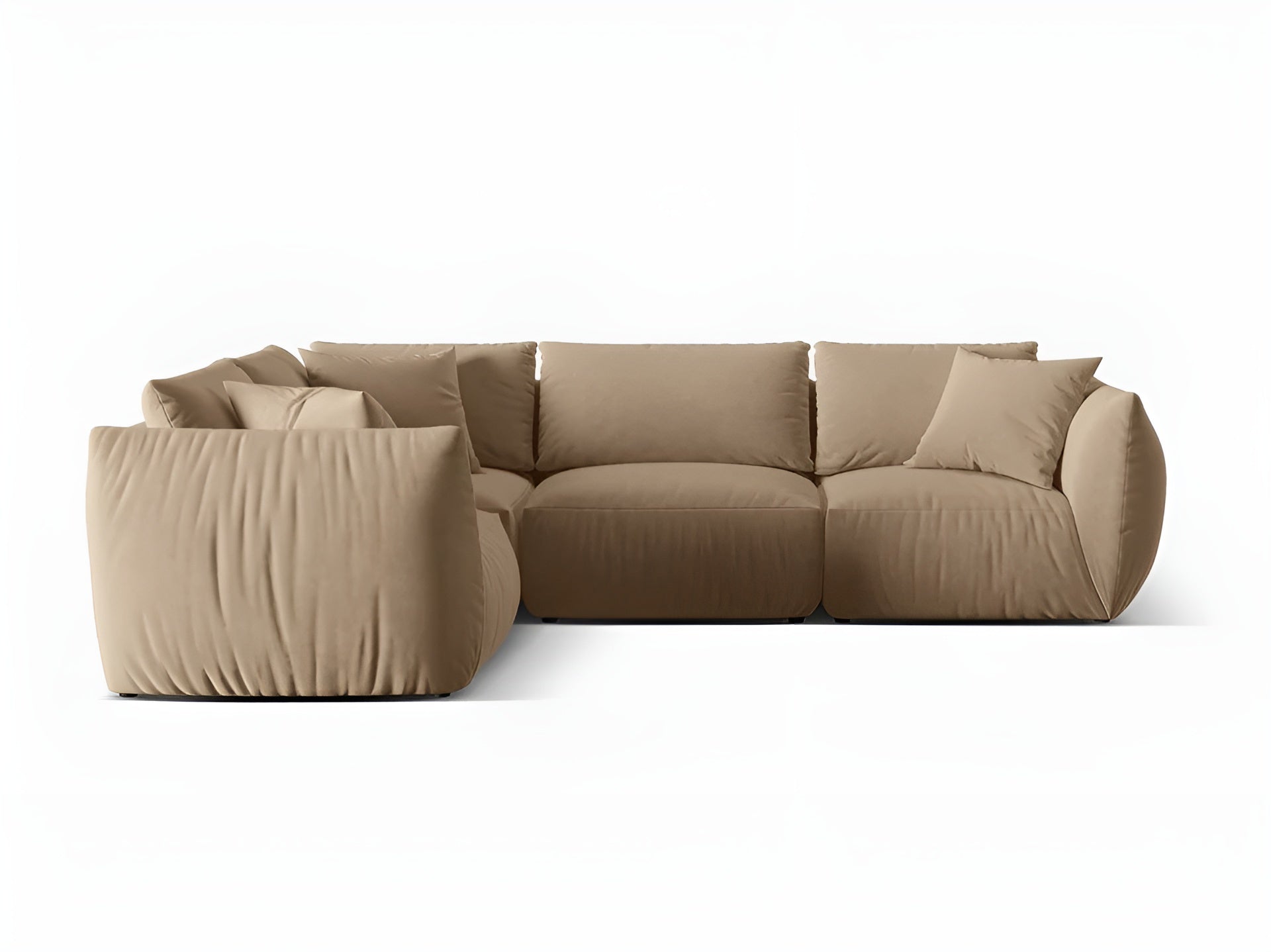 Samt-Ecksofa für 4 Personen links CHRIS sandfarben
