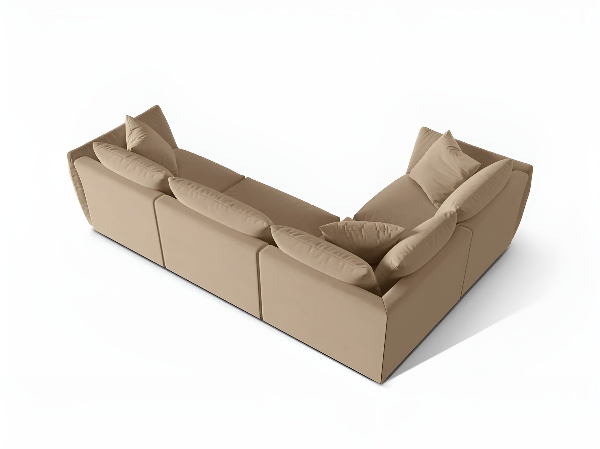 Samt-Ecksofa für 4 Personen links CHRIS sandfarben