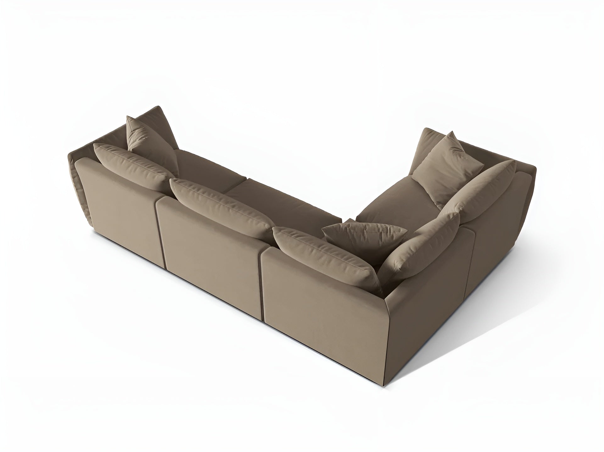Left-facing velvet corner sofa for 4 people CHRIS light brown
