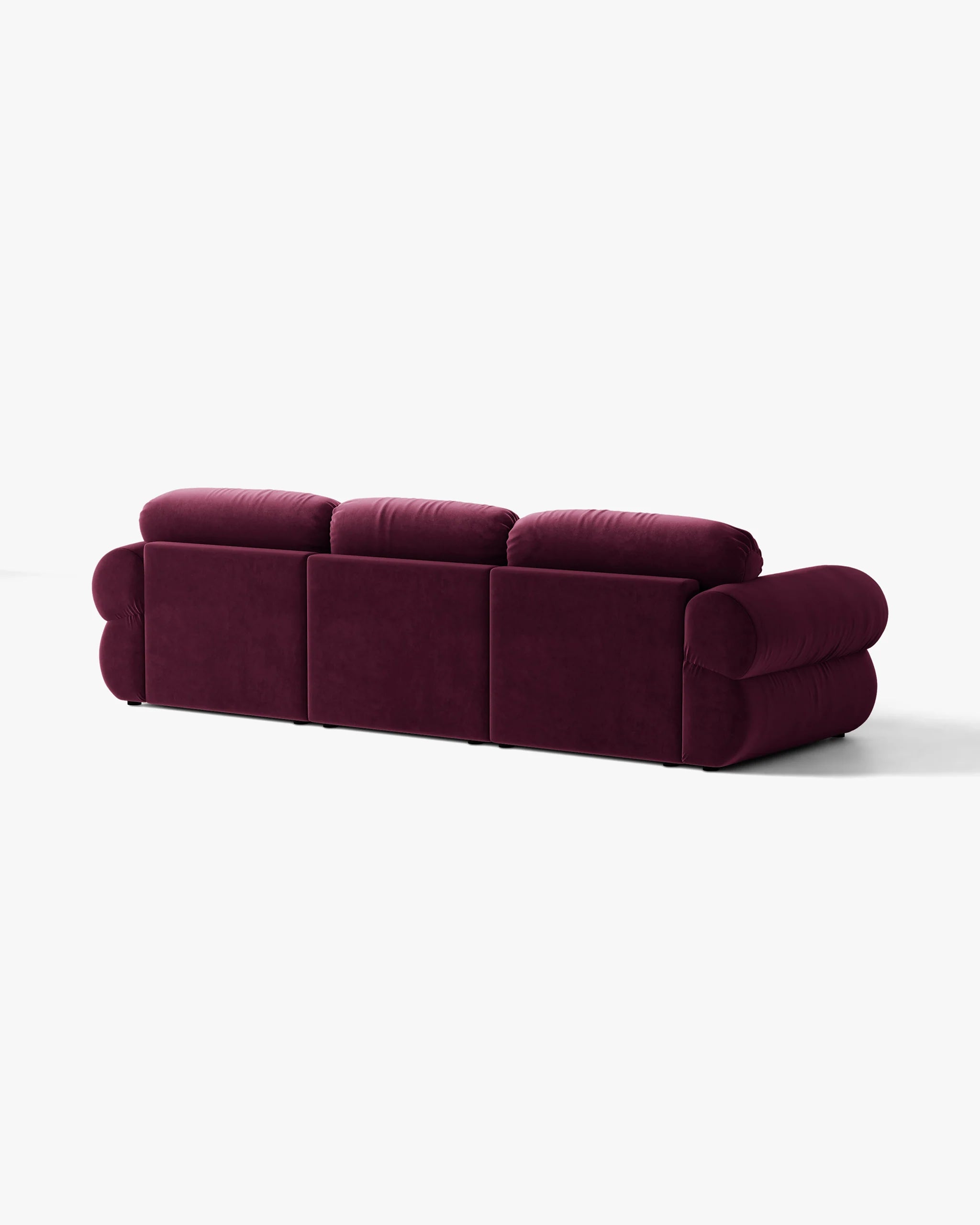 3-Seater Velvet Corner Sofa Left Side OPHELIA Burgundy