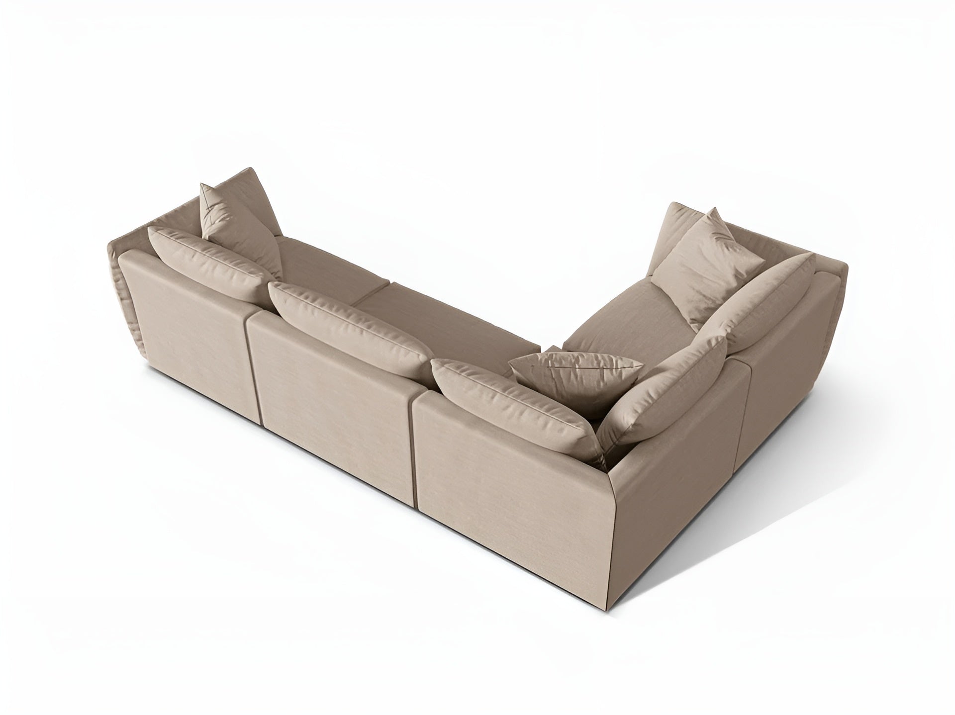 4-sitziger linker Ecksofa CHRIS sandfarbener Chenille