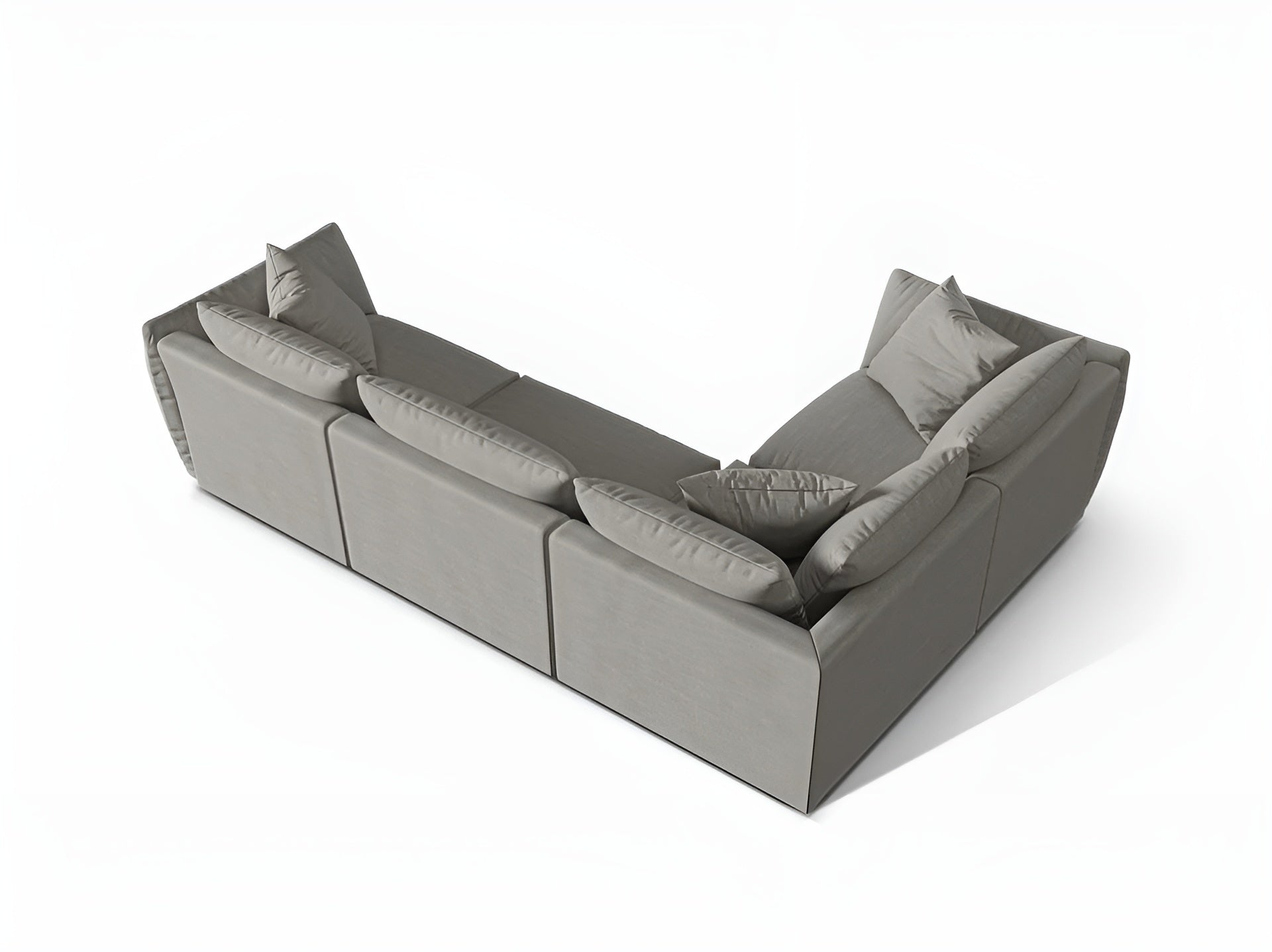 4-sitziges linksseitiges Ecksofa CHRIS graues Chenille