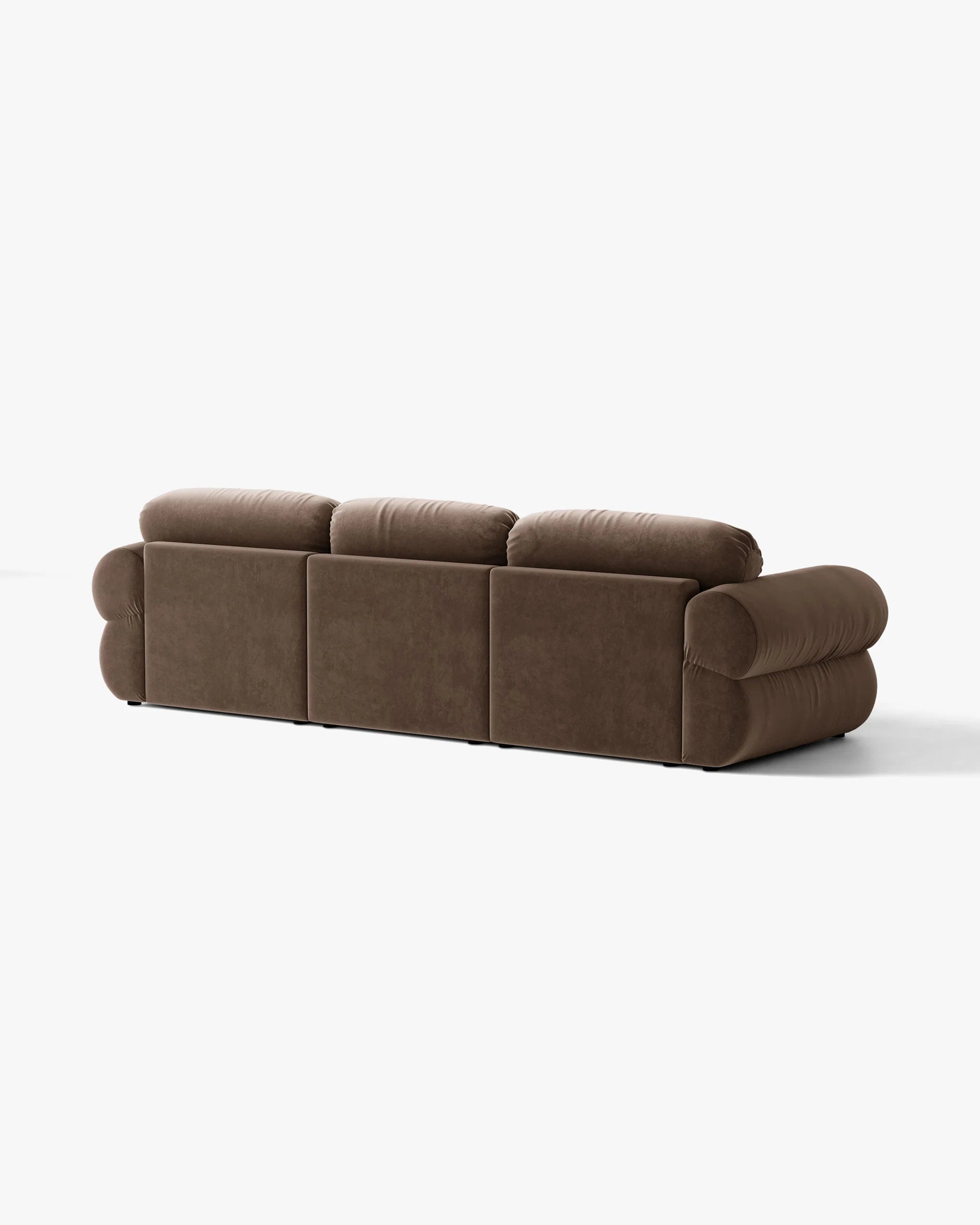 3-Seater Velvet Corner Sofa OPHELIA Left-Handed Chocolate
