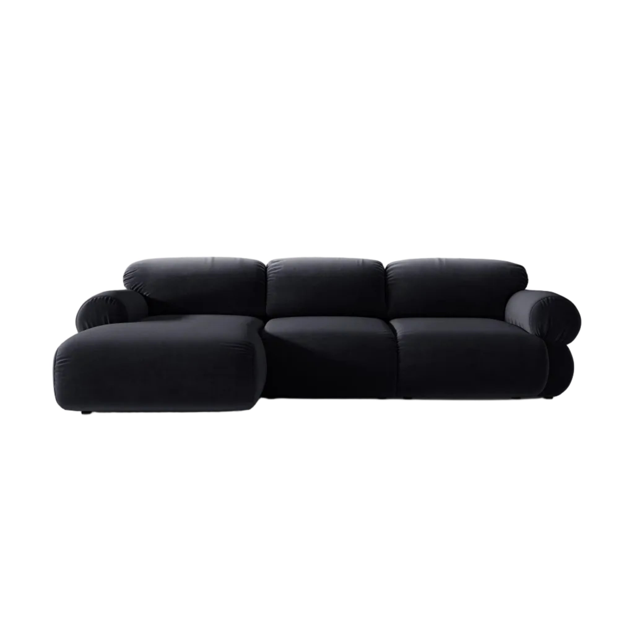 3-Seater Velvet Left-Arm Sofa OPHELIA in Royal Blue