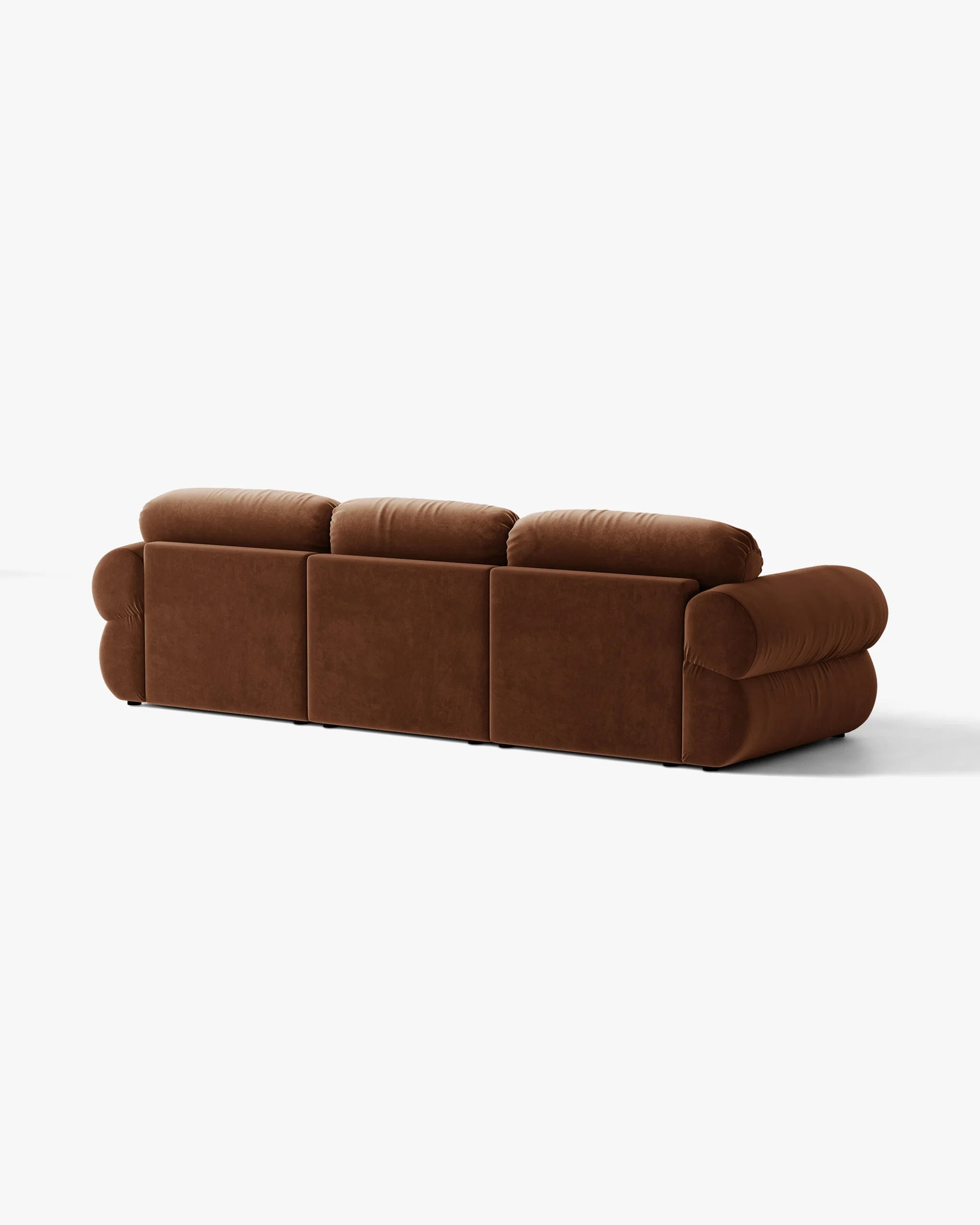 3-Seater Velvet Corner Sofa OPHELIA Left-Handed Brown