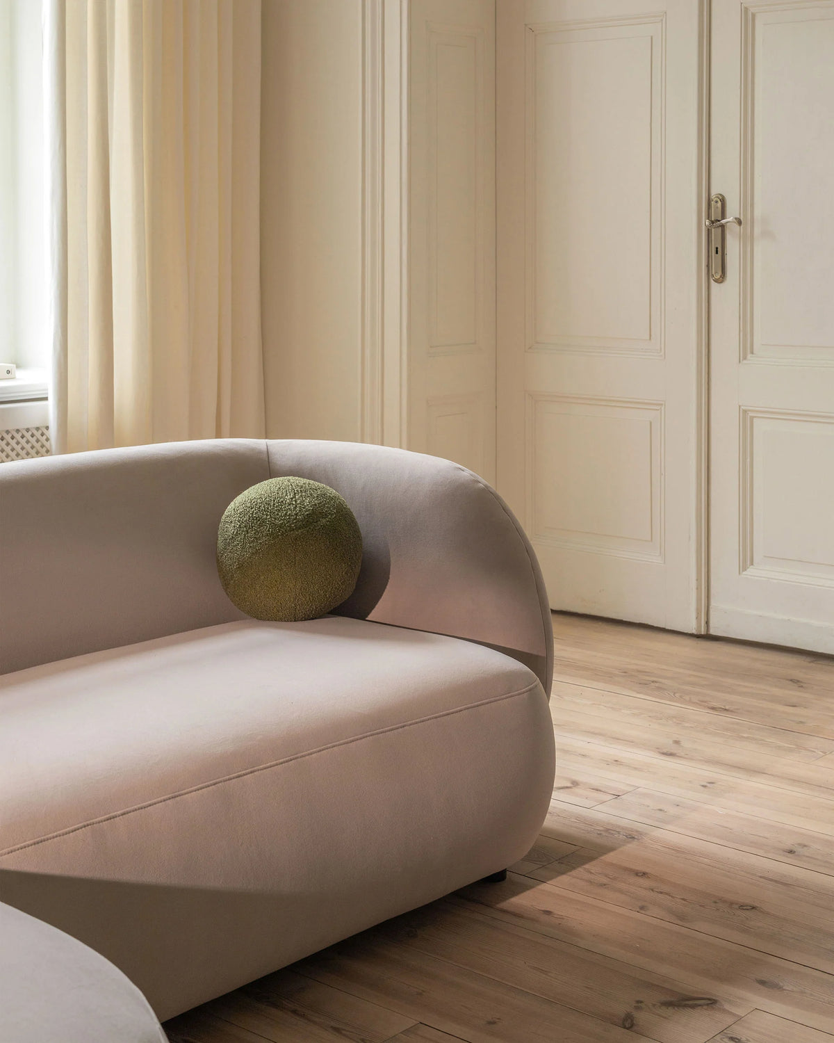 Left-sided 2-seater corner sofa KATE light beige mélange