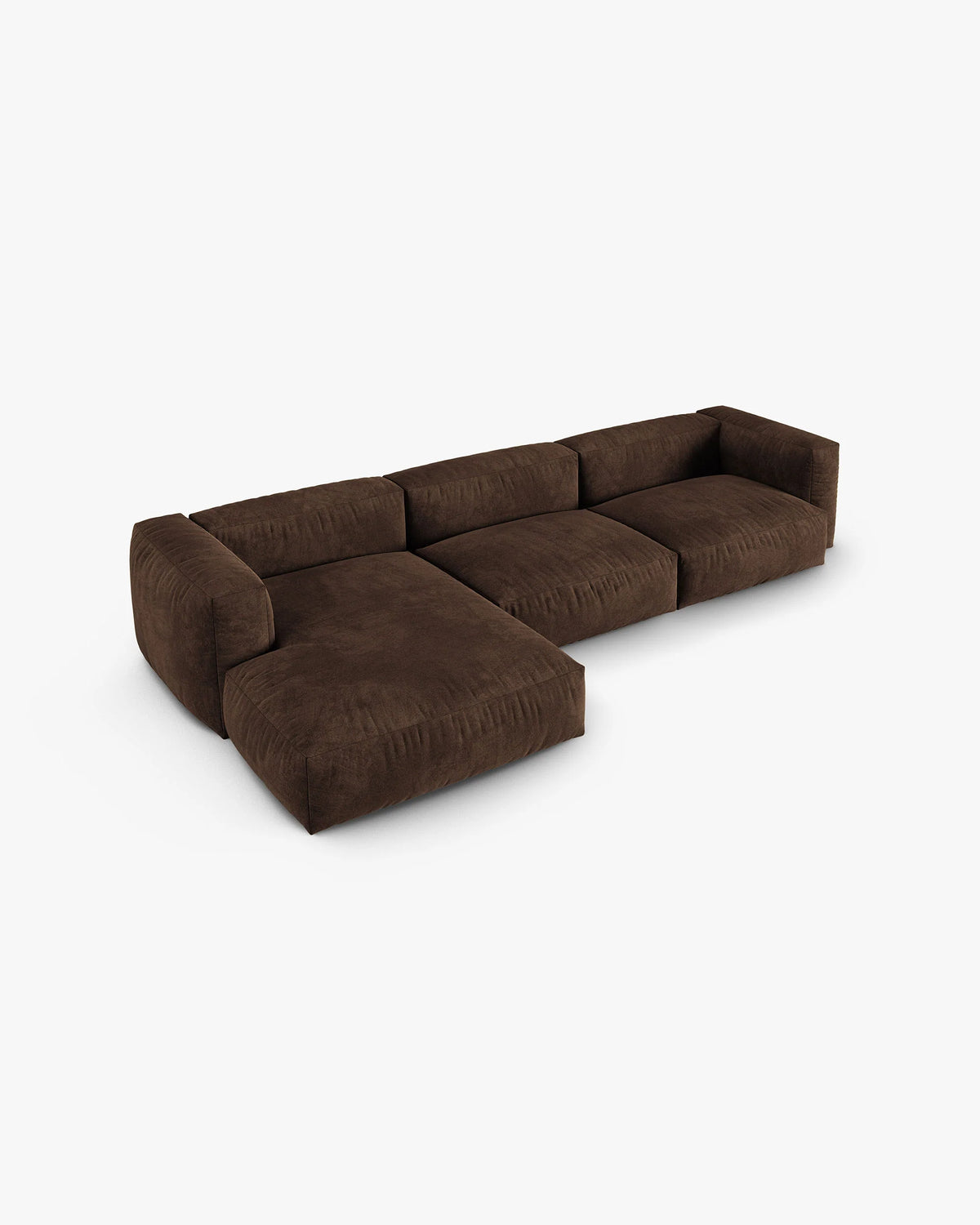 Left-facing 3-seater velvet sofa MARTINA XL chocolate