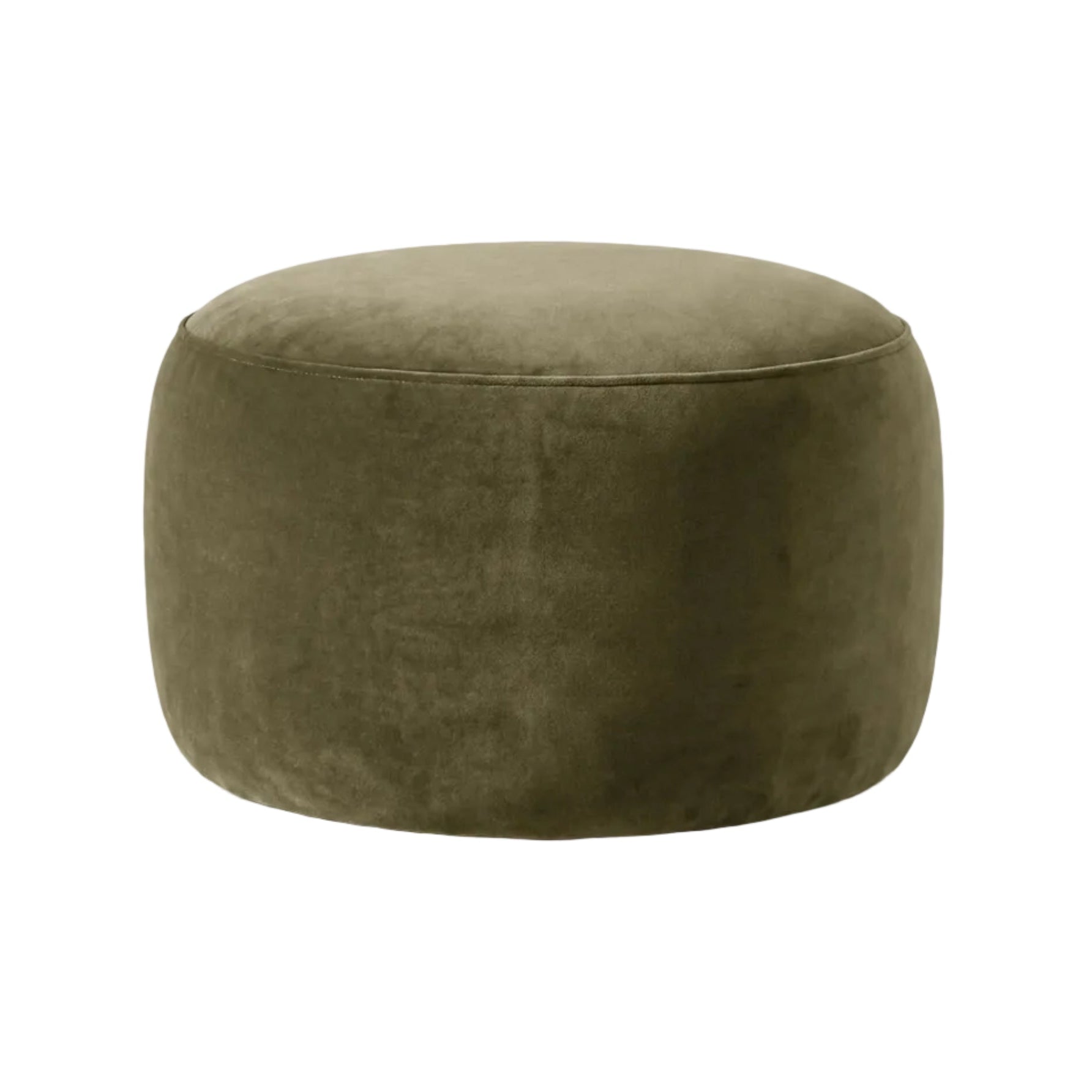 Velvet pouf AMALTA green