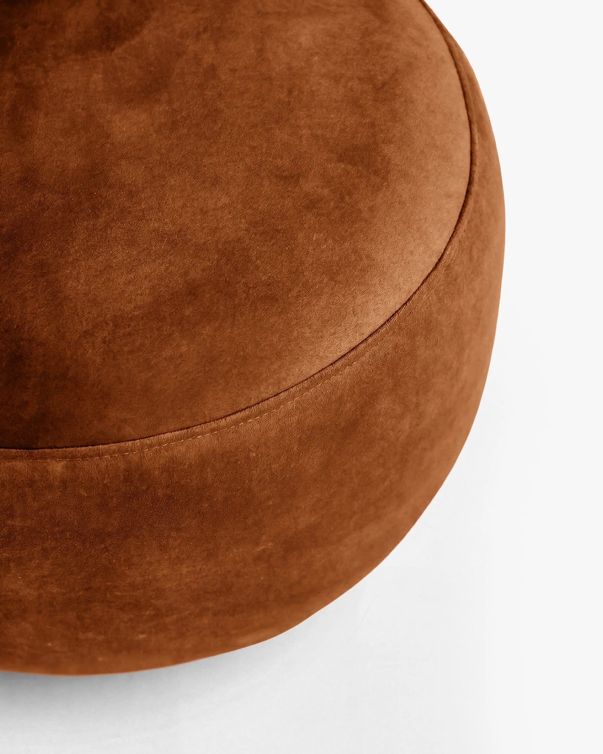 Velvet pouf AMALTA in brick red