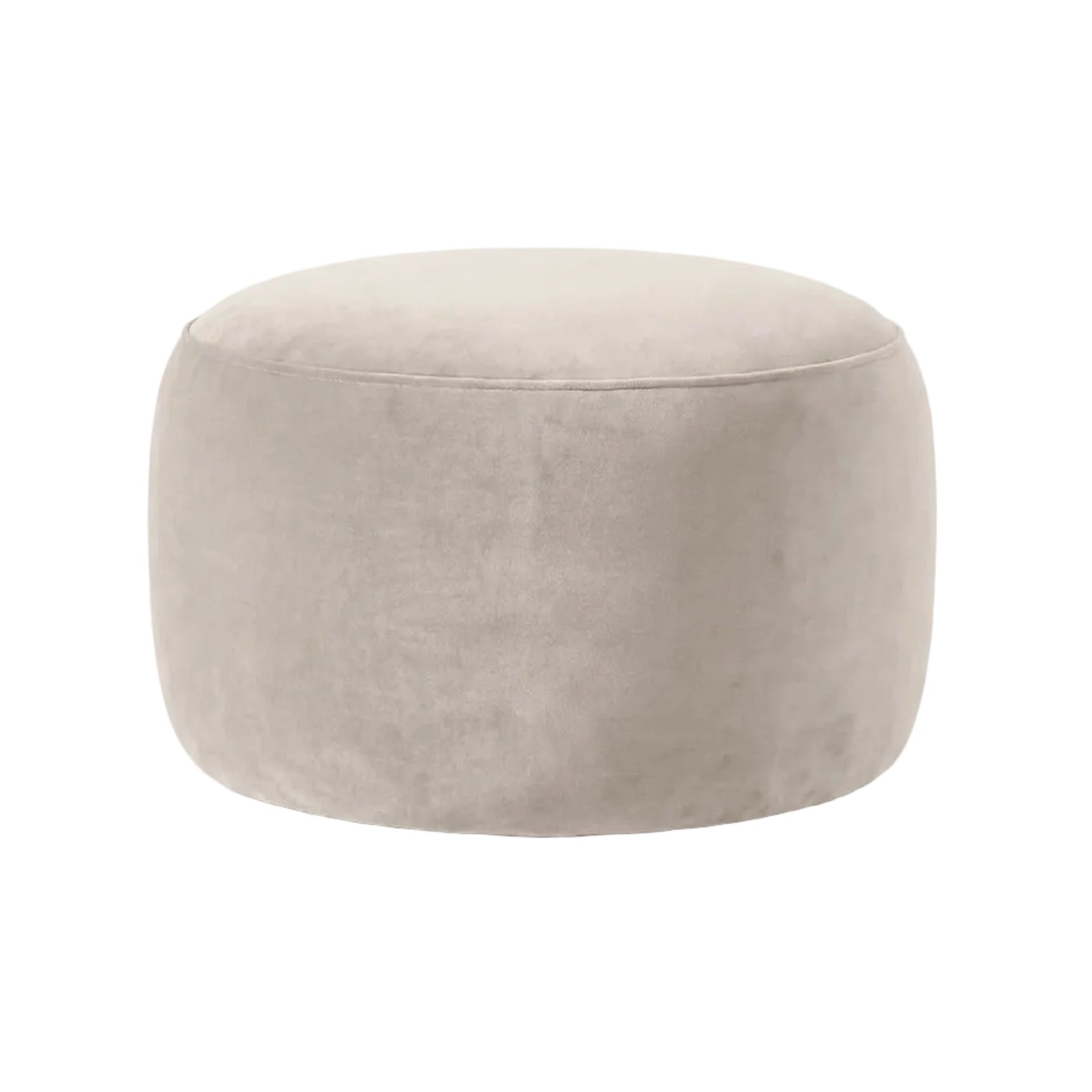Velvet pouf AMALTA beige