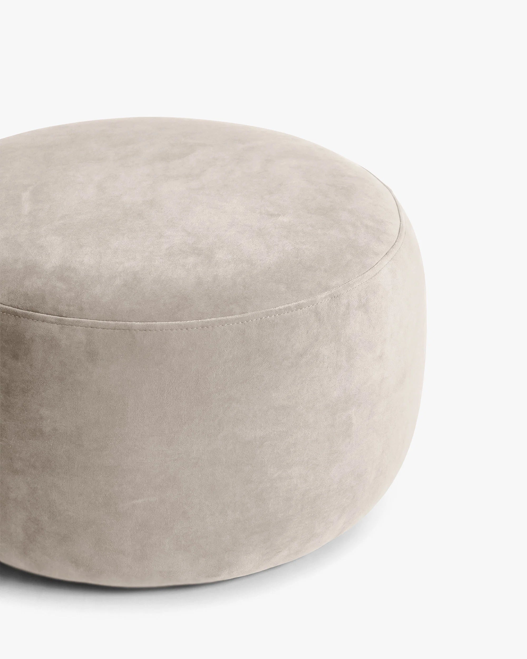 Velvet pouf AMALTA beige