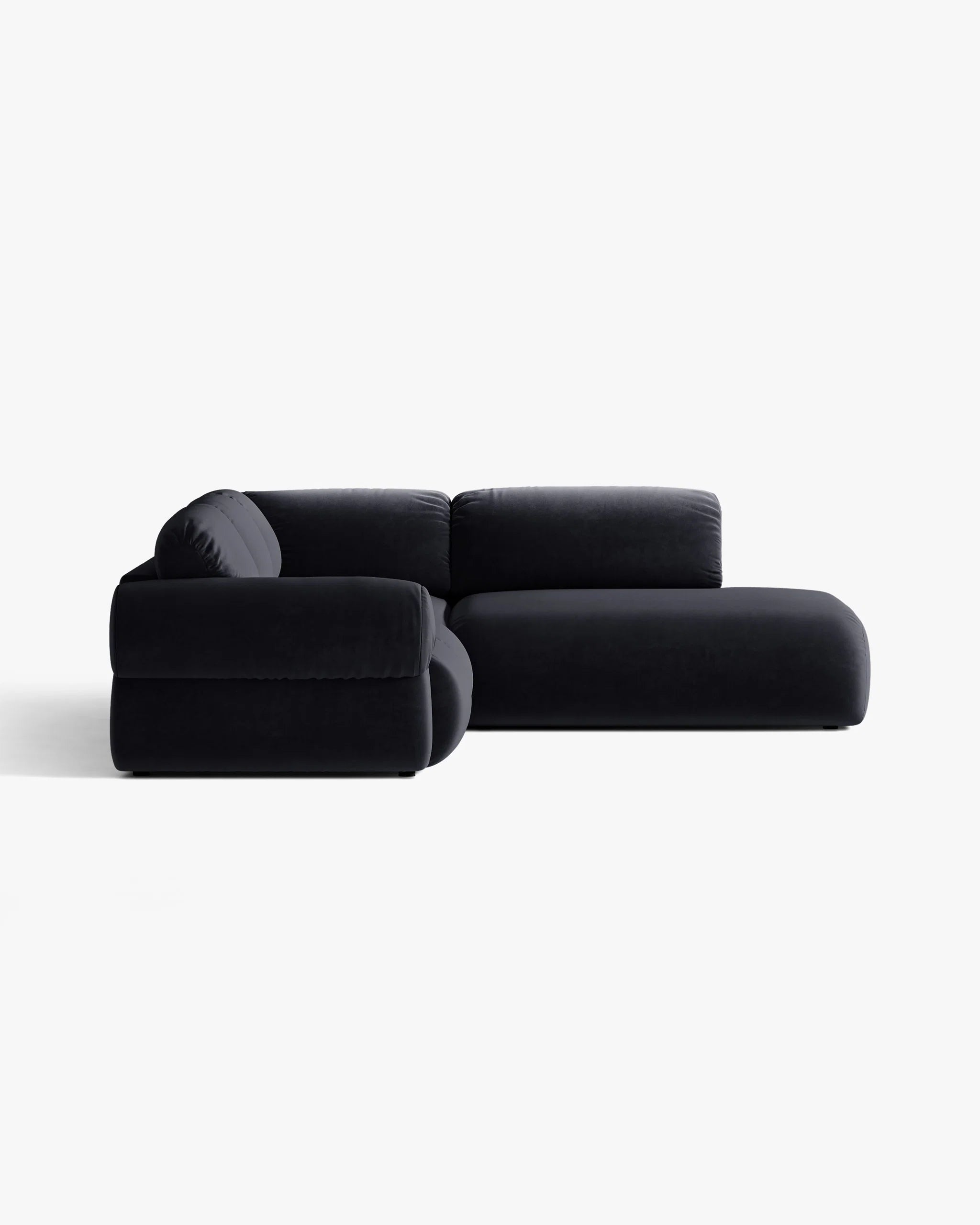 Right-facing velvet corner sofa OPHELIA royal blue
