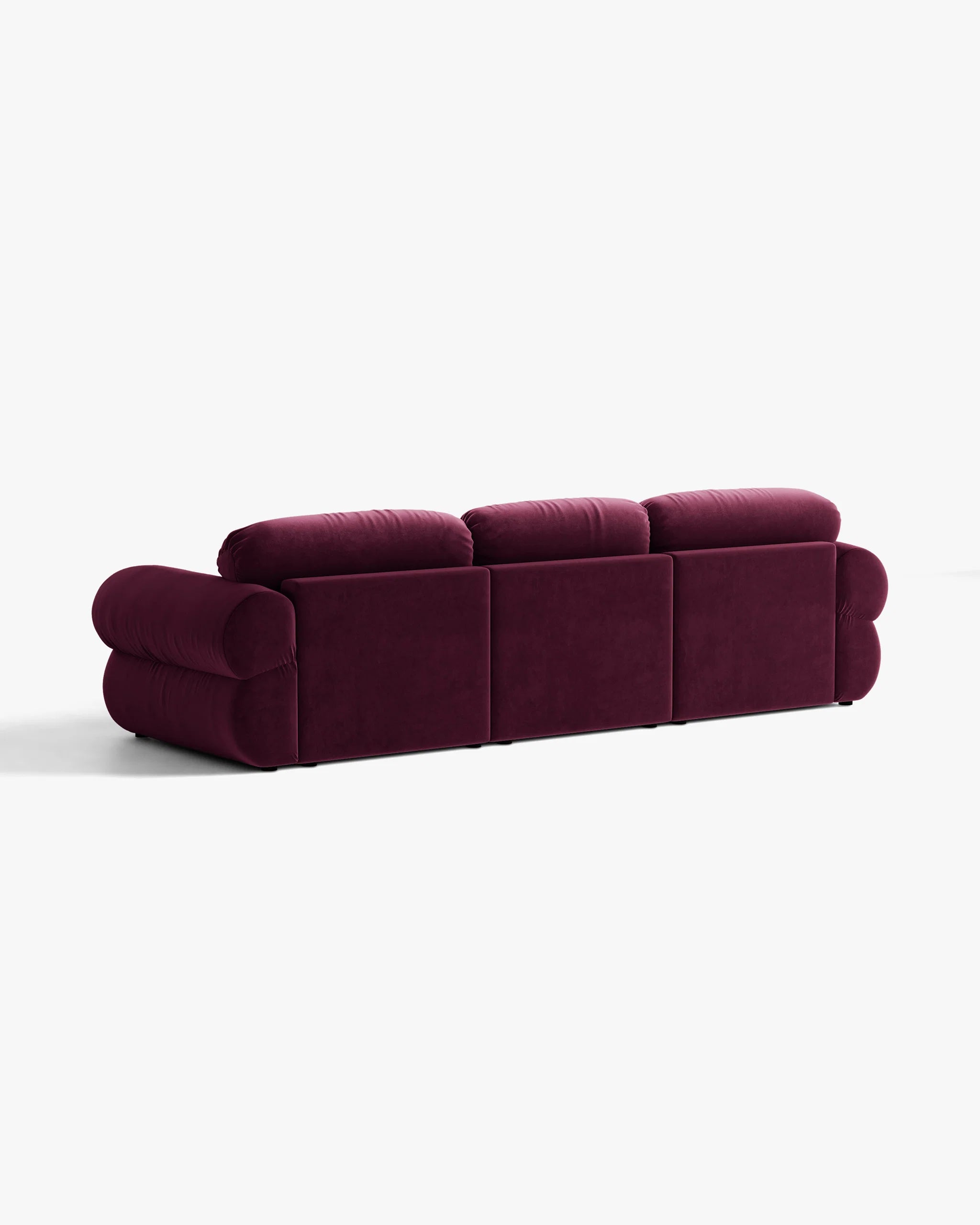 3-Seater Velvet Corner Sofa Right-Hand OPHELIA Burgundy