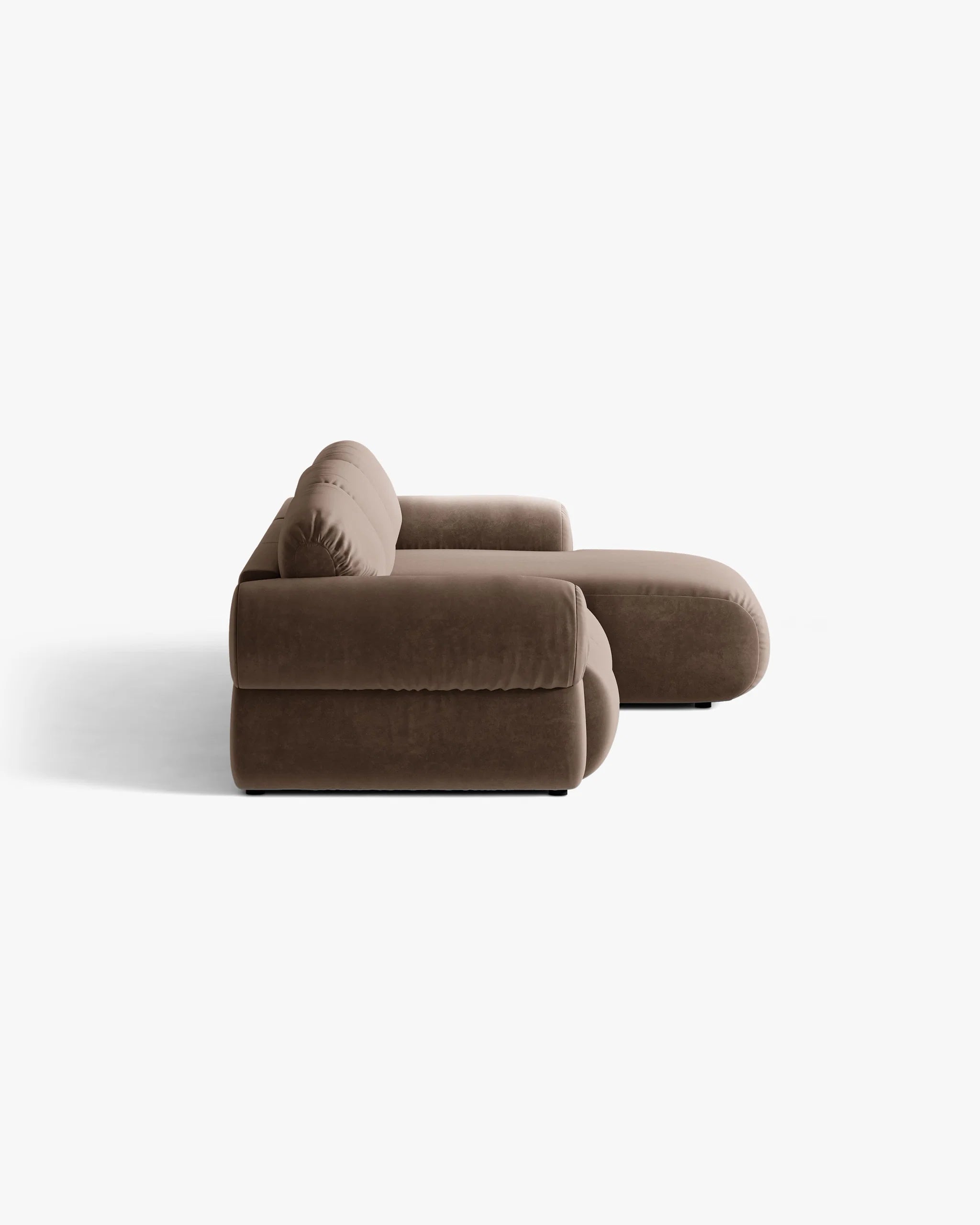3-Seater Velvet Corner Sofa OPHELIA Right-Hand Chocolate