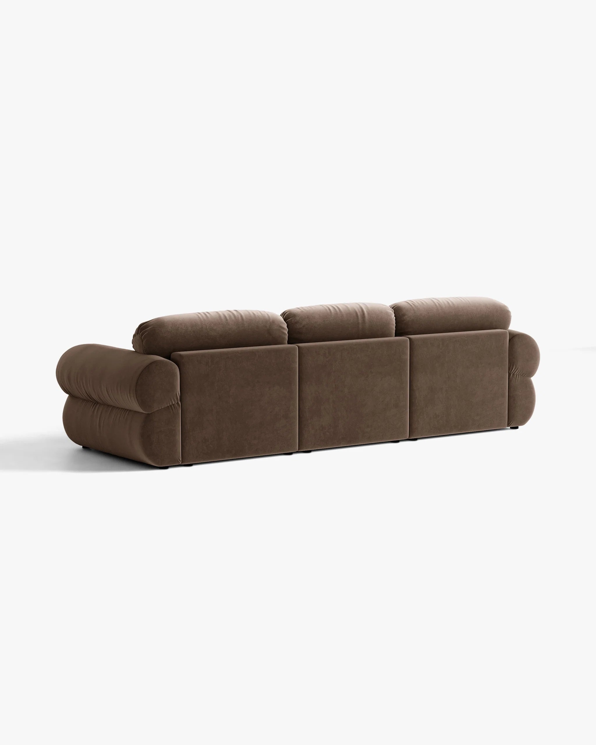 3-Seater Velvet Corner Sofa OPHELIA Right-Hand Chocolate