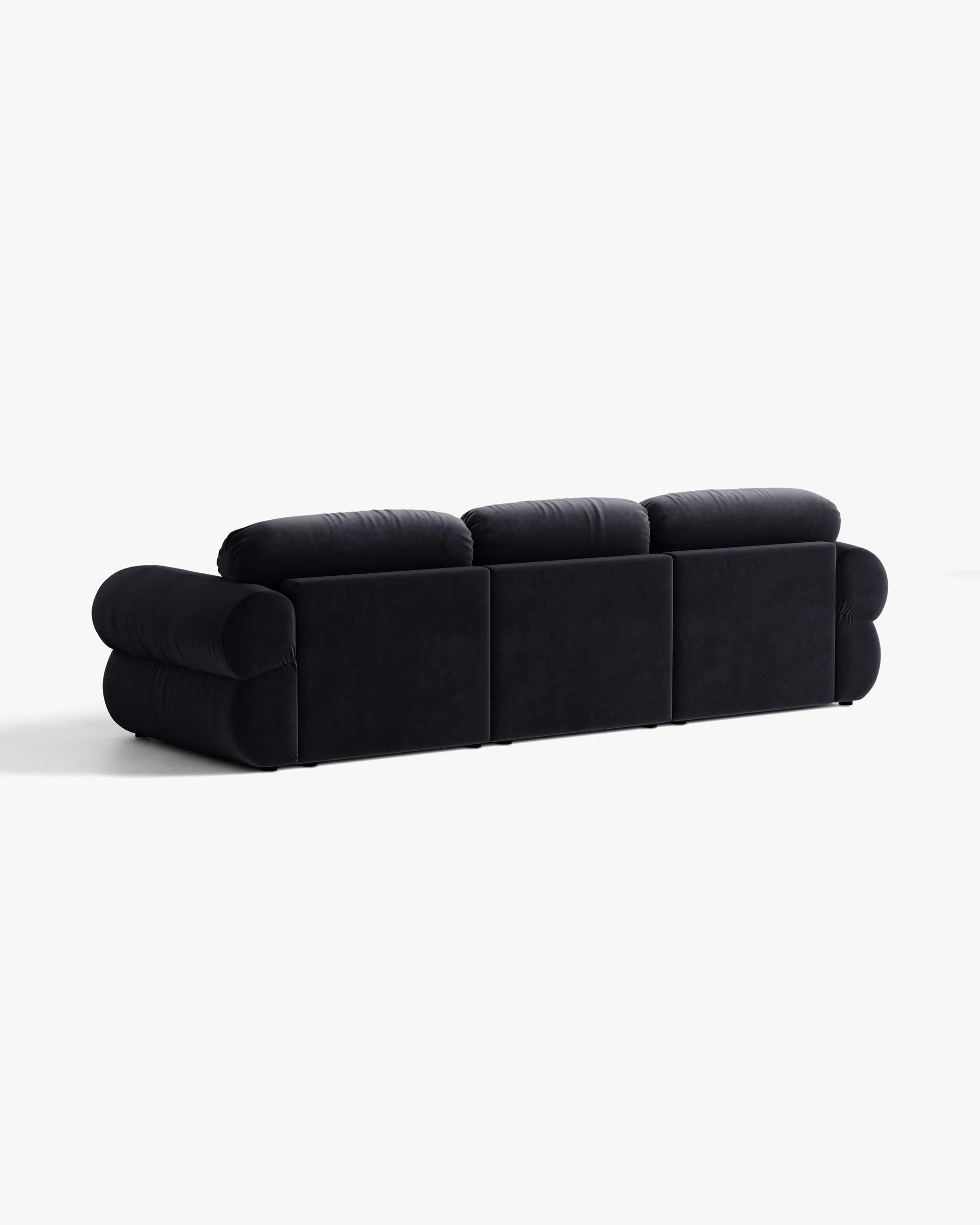 Right-facing 3-seater velvet corner sofa OPHELIA in royal blue