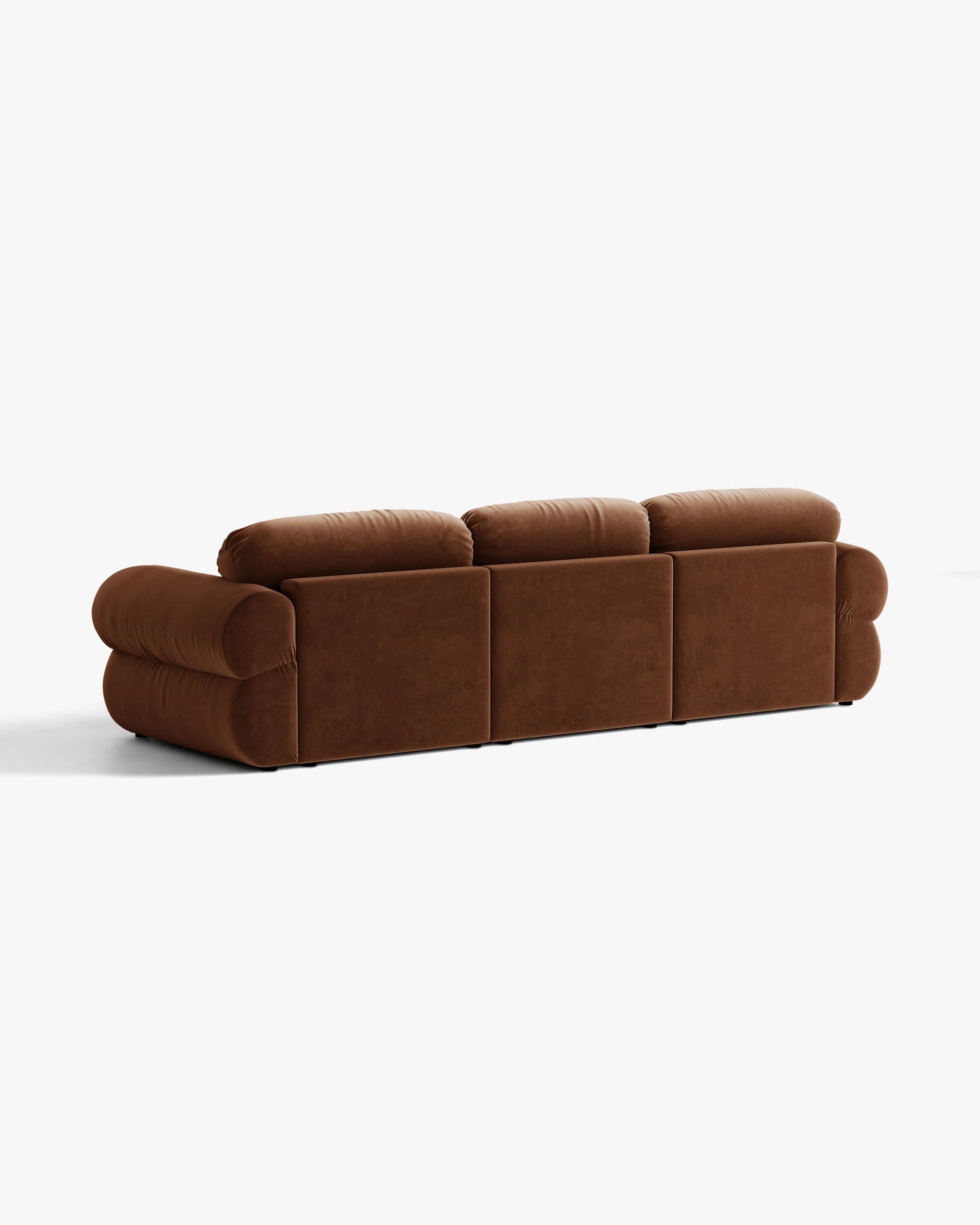 3-Seater Velvet Corner Sofa OPHELIA Right-Hand Side Brown