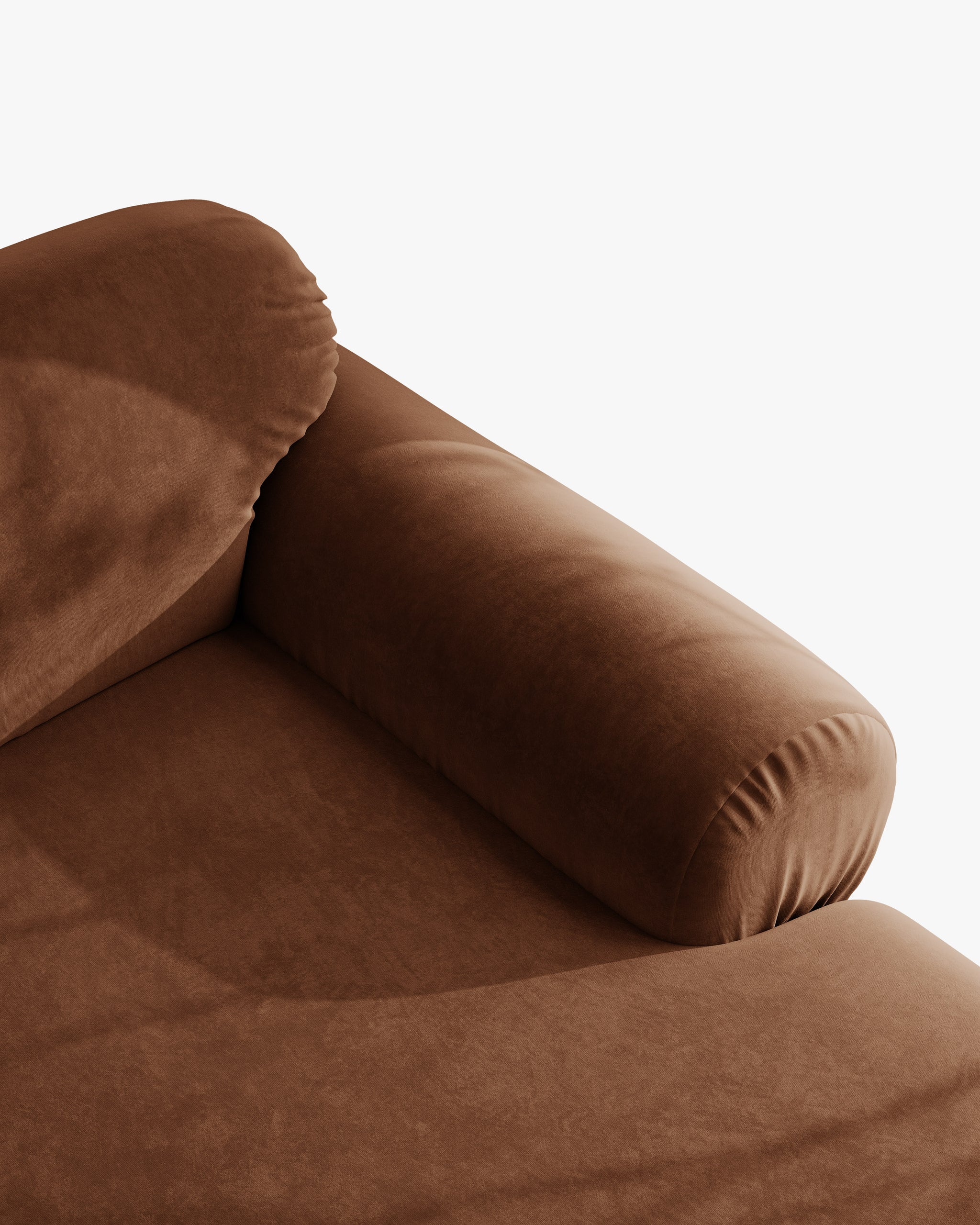 3-Seater Velvet Corner Sofa OPHELIA Right-Hand Side Brown