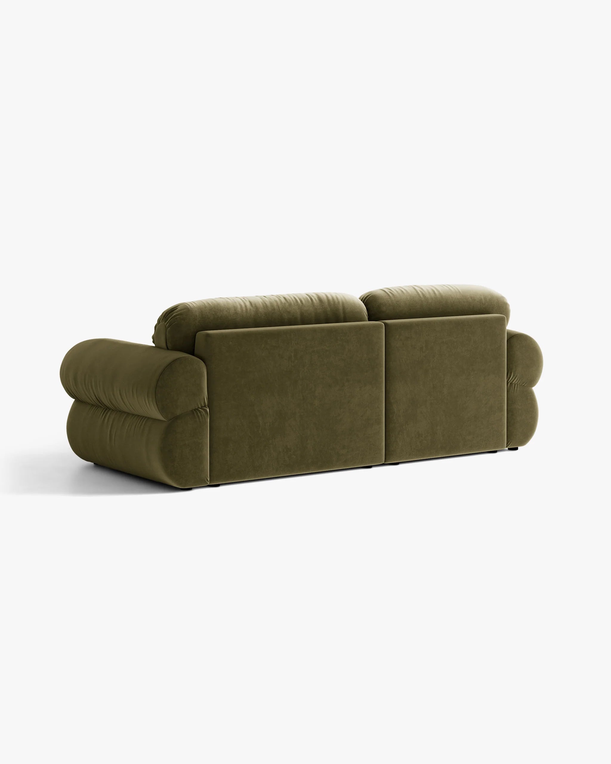 Olive Velvet Right-Handed Two-Seater Sofa OPHELIA