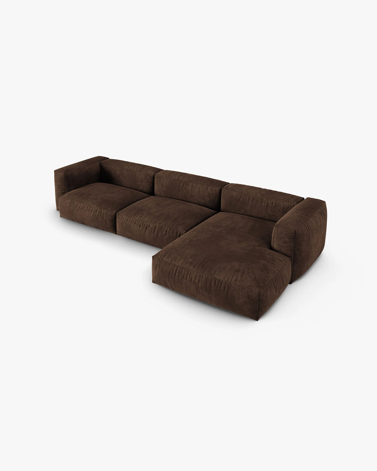 Right-facing 3-seater velvet sofa MARTINA XL chocolate