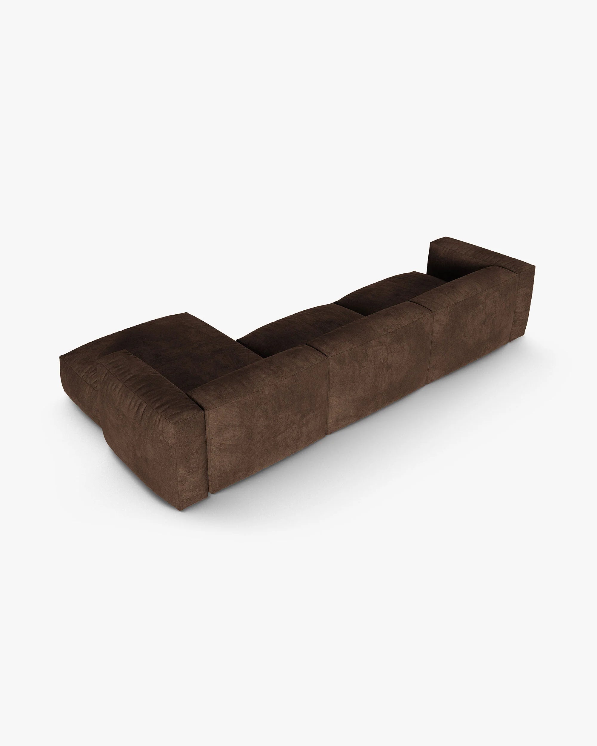 Right-facing 3-seater velvet sofa MARTINA XL chocolate