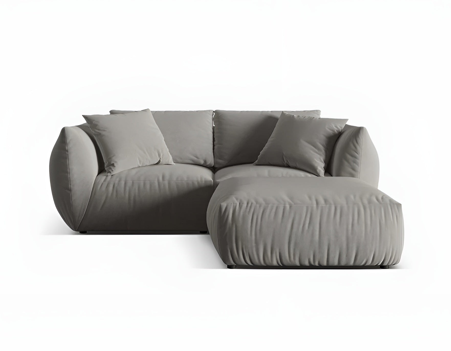 Samt-Ecksofa links CHRIS grau