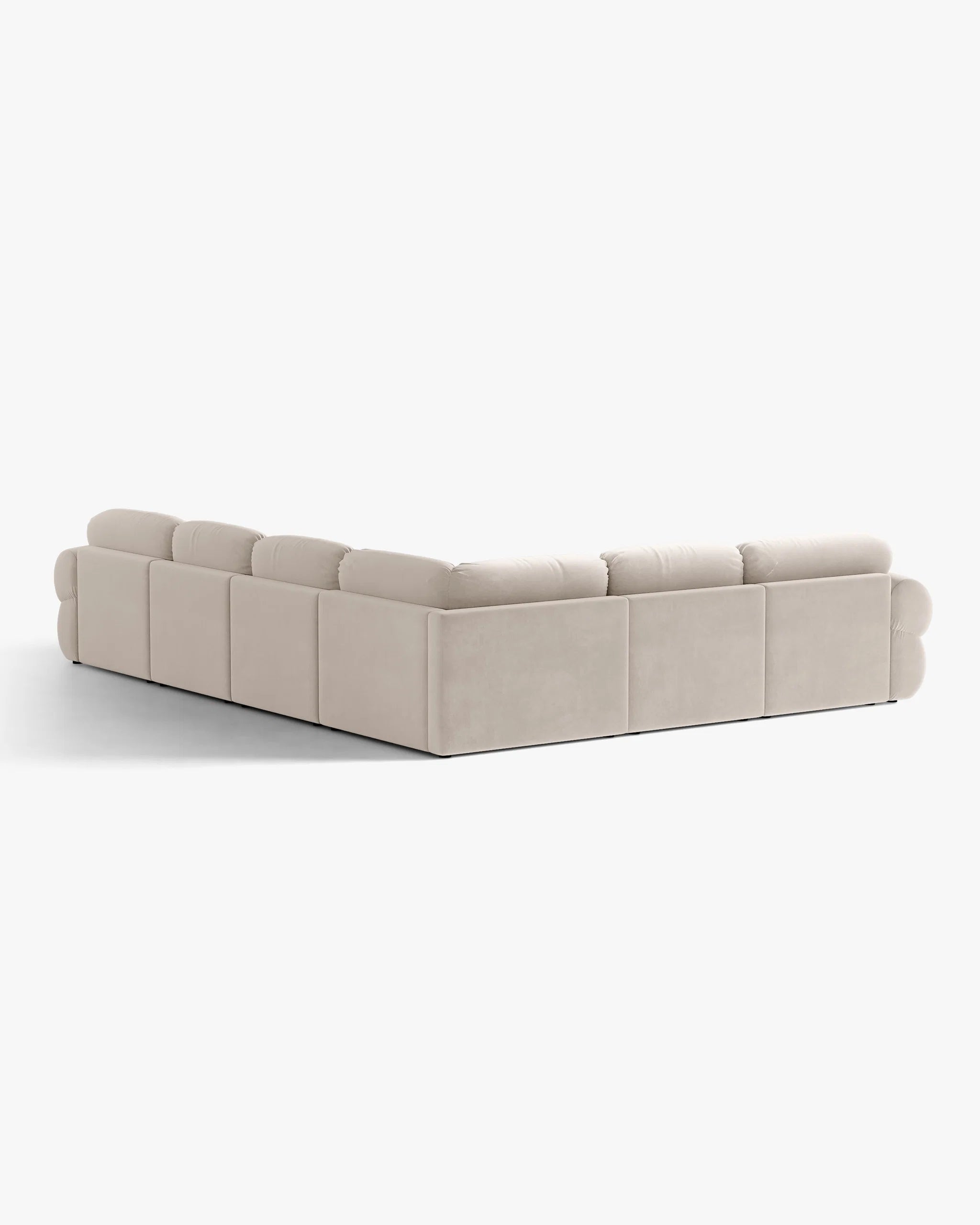 Panoramic Velvet Left-Arm Sofa OPHELIA in Beige
