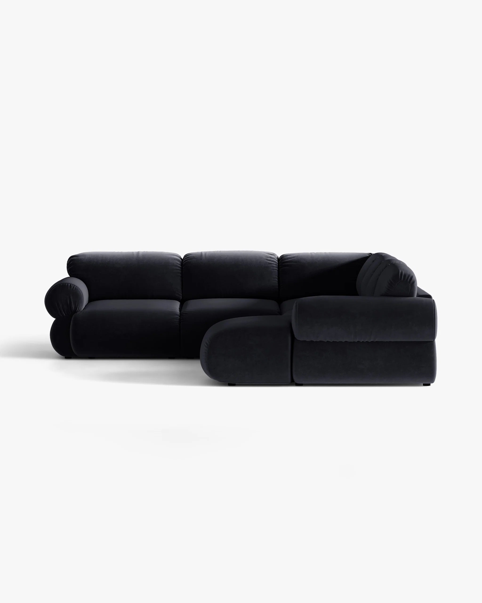 Panoramic Velvet Left-Arm Sofa OPHELIA in Royal Blue