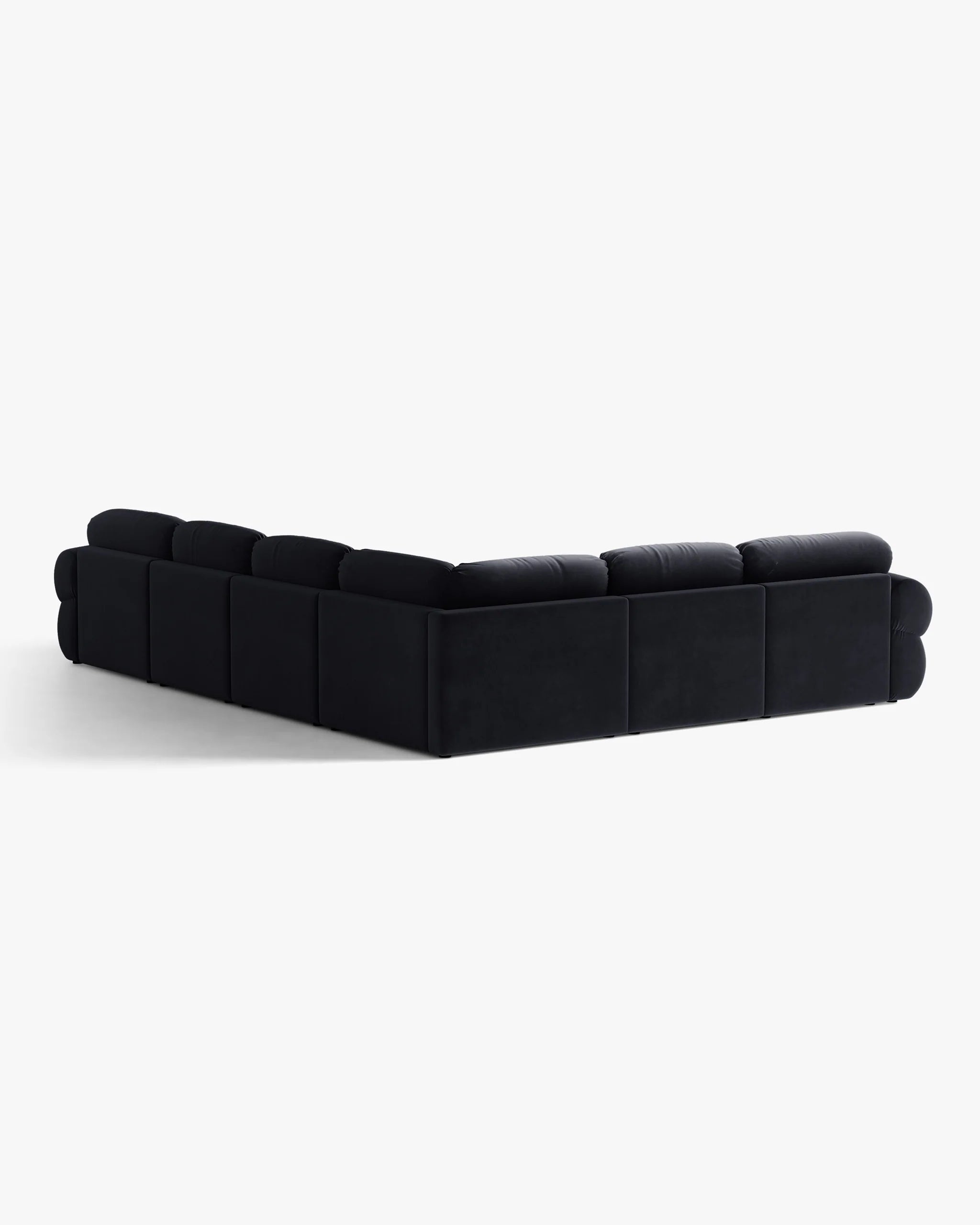 Panoramic Velvet Left-Arm Sofa OPHELIA in Royal Blue