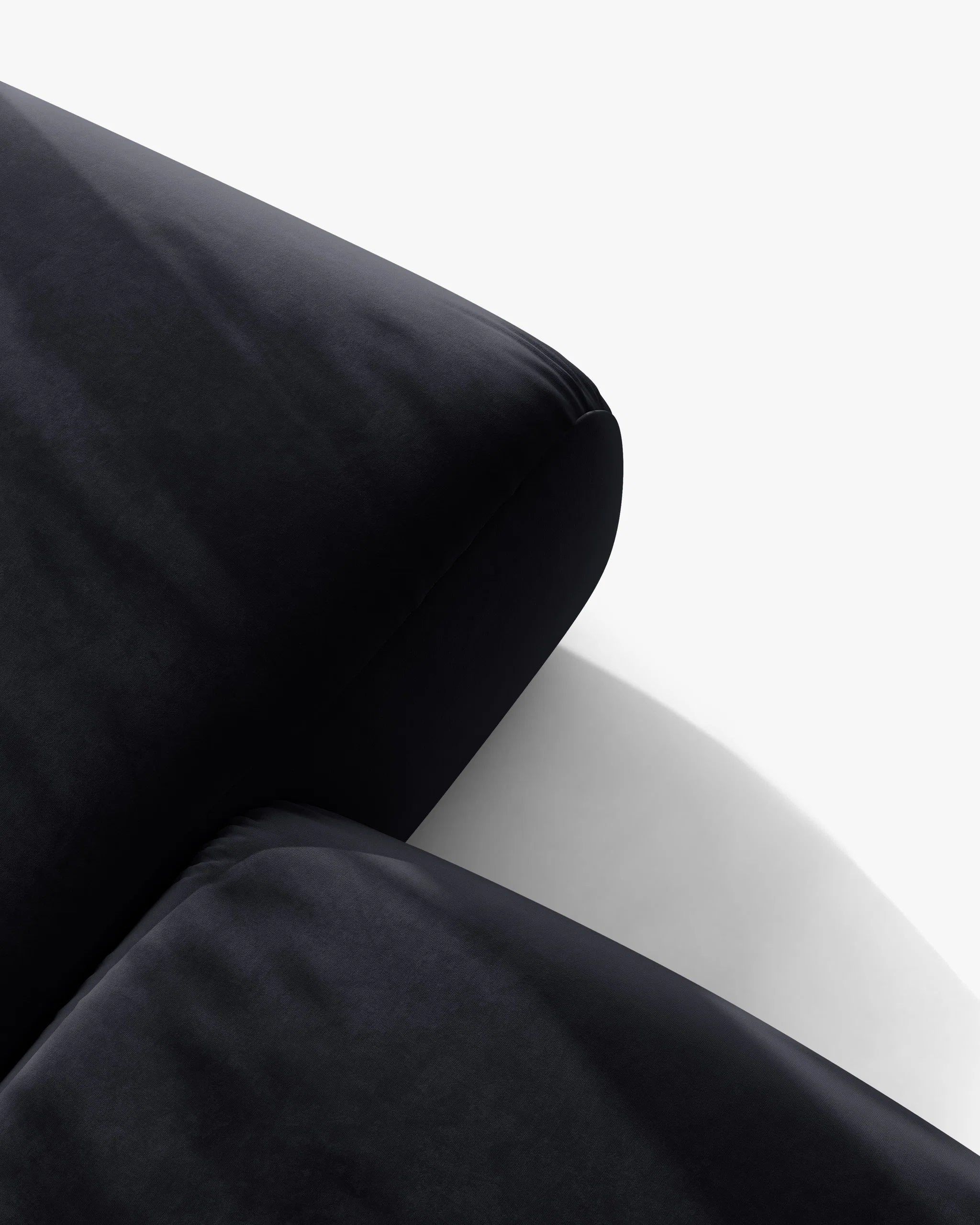 Panoramic Velvet Left-Arm Sofa OPHELIA in Royal Blue
