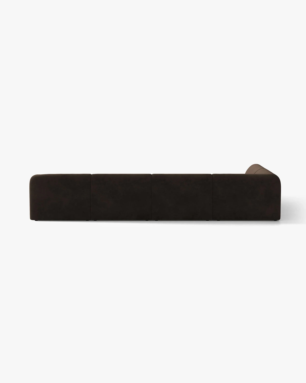 Miley Left-Hand U-Shaped Velvet Sofa for 6 in Chocolate
