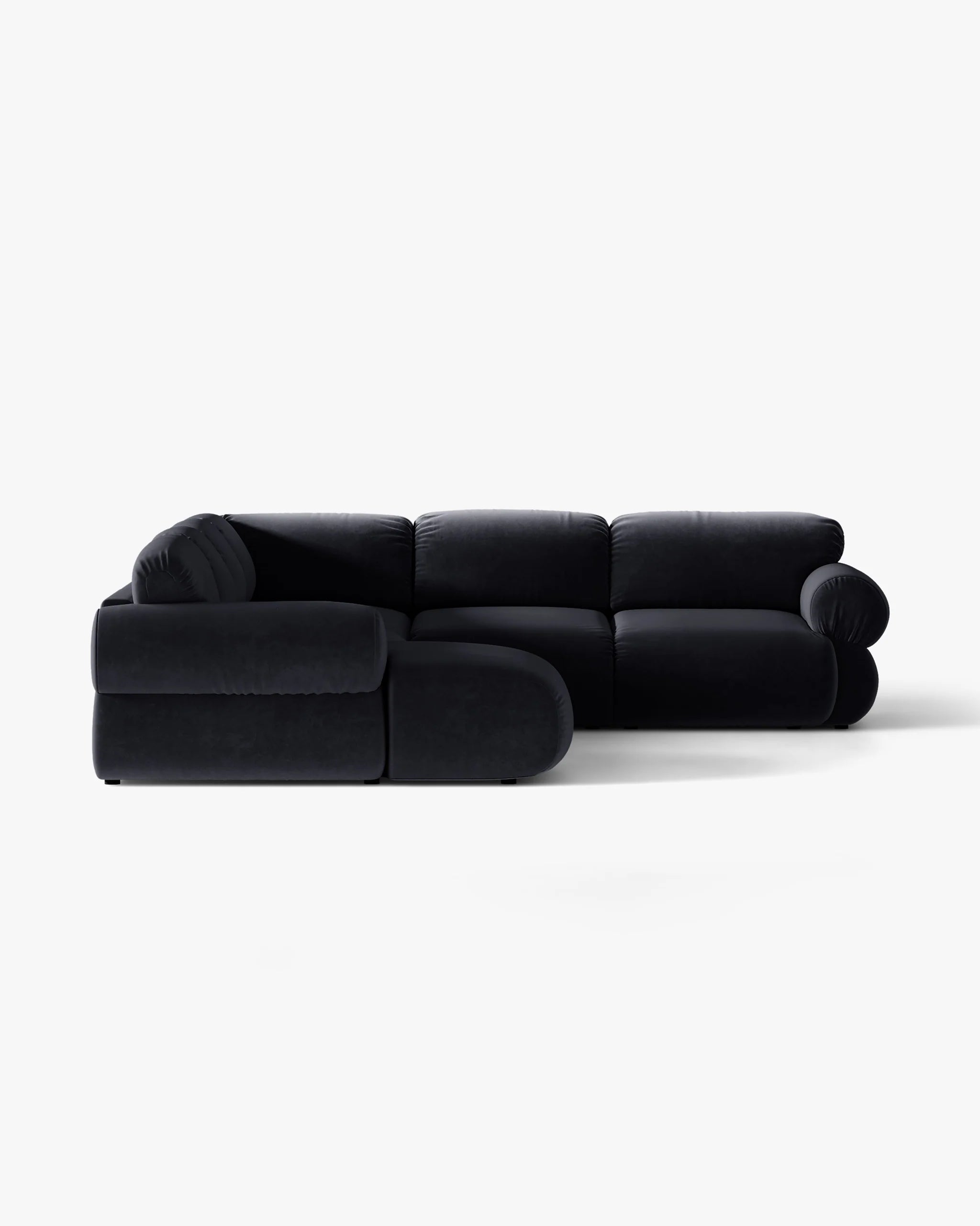 Panoramic Velvet Right-Arm Sofa OPHELIA in Royal Blue