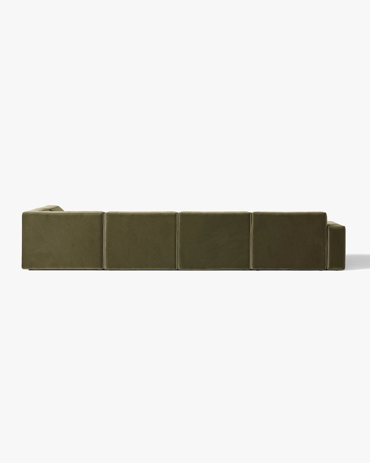 Panoramic sofa velvet right -sided green jodie