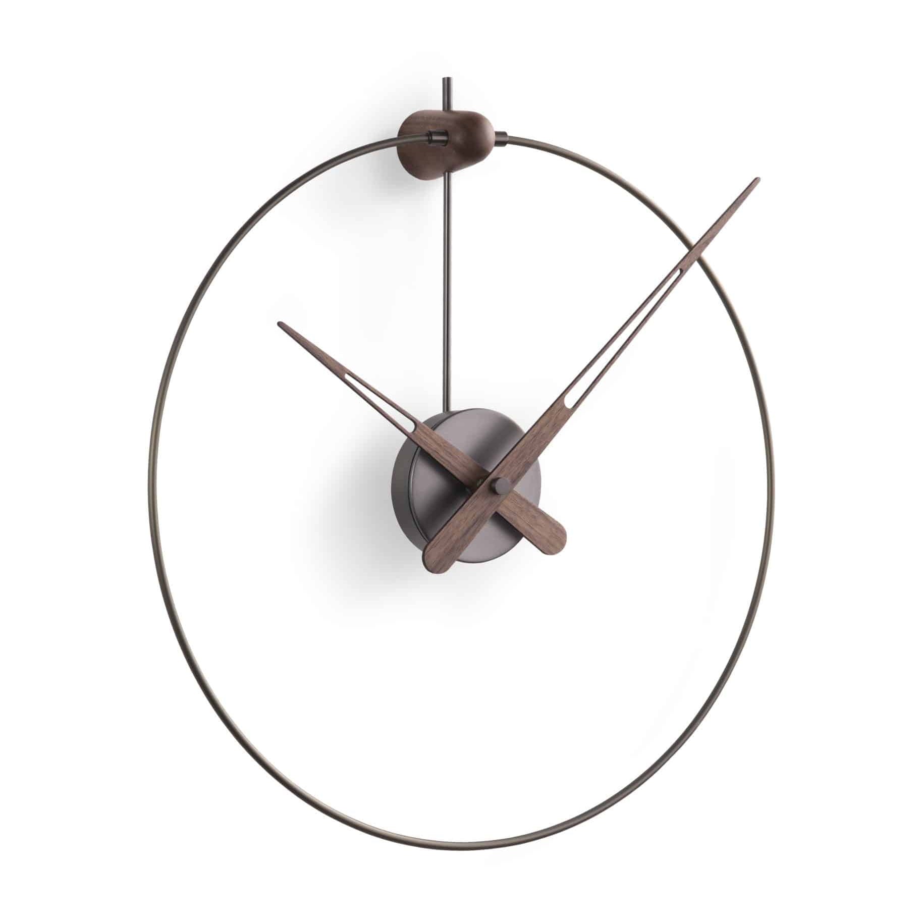 Wall Clock MICRO ANDA walnut wood with graphite