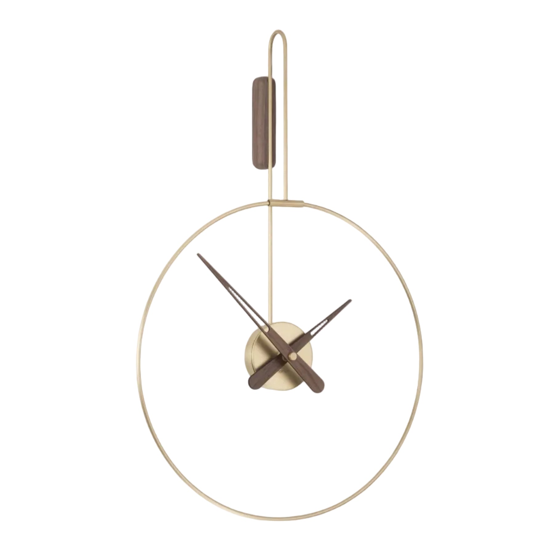 Wall Clock MICRO DARO Walnut Wood with Brass