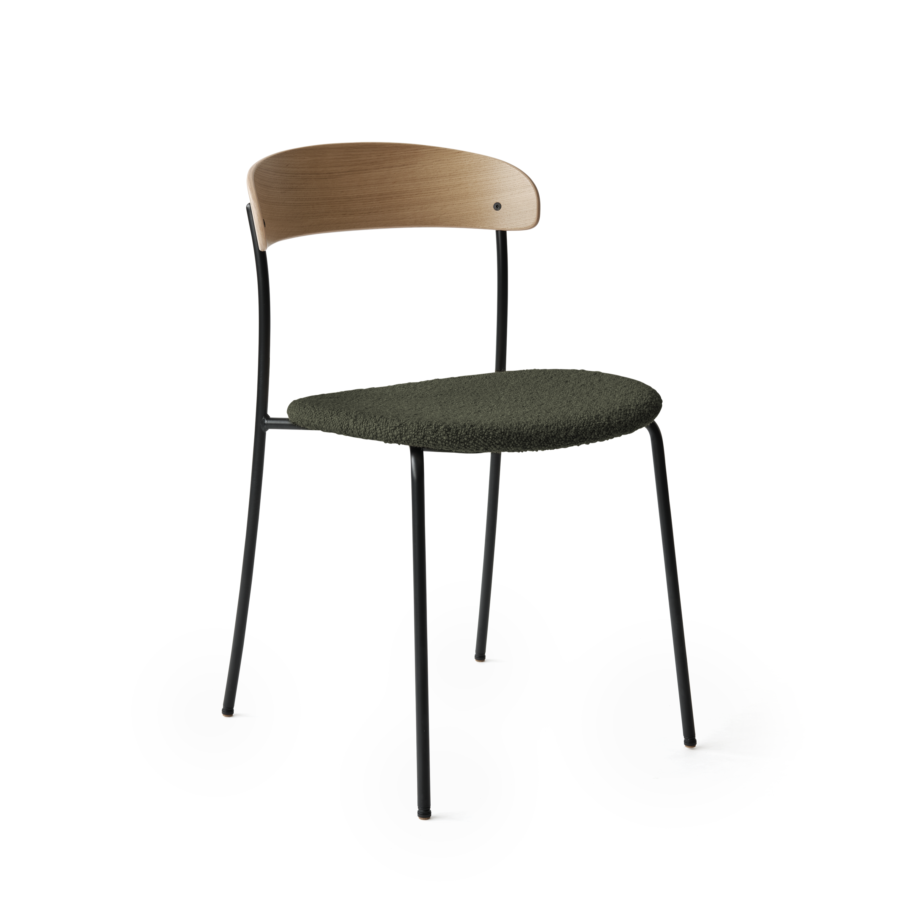 Missing chair upholstered with oak veneer