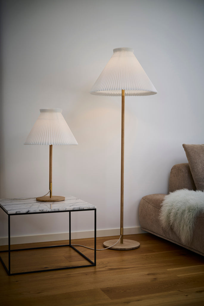 Floor lamp MODEL 328 LK 80 white with light oak base